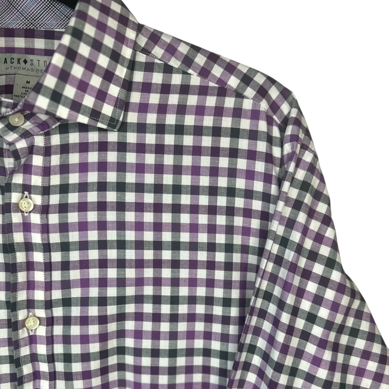 Jack Stone Men's M Red Plaid Flannel Button-Down Long Sleeve Shirt - Thumbnail 5