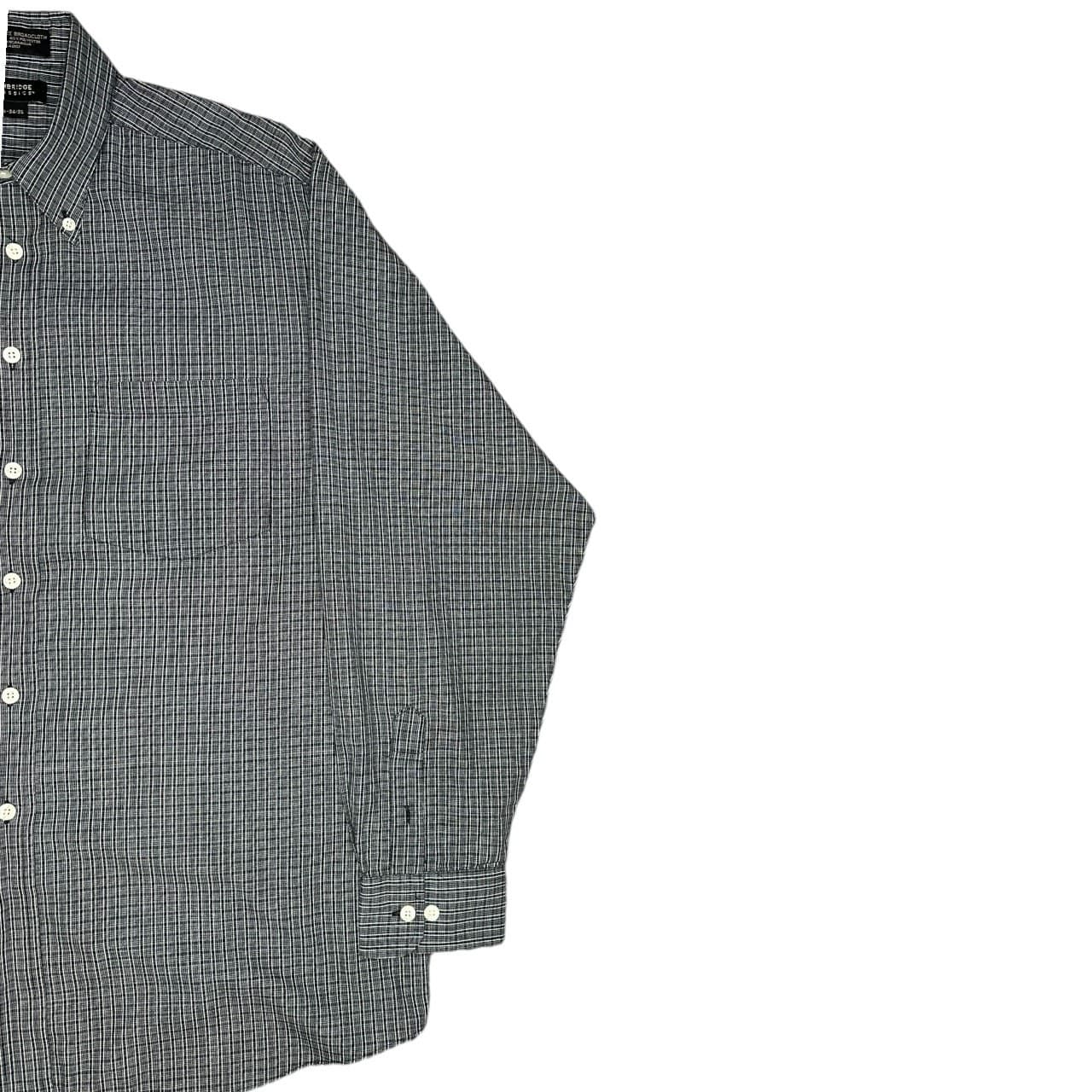 Cambridge Classics Men's L Gray Plaid Button-Down Long Sleeve Shirt - Thumbnail 5
