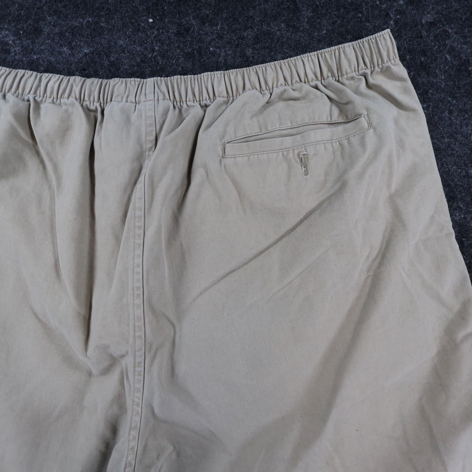 Falls Creek Shorts Mens XL Tan 100% Cotton Elastic Waist Relaxed Casual Khaki - Thumbnail 9