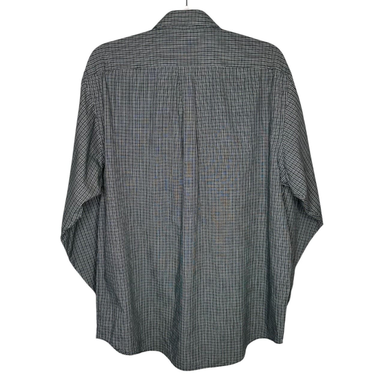 Cambridge Classics Men's L Gray Plaid Button-Down Long Sleeve Shirt - Thumbnail 3
