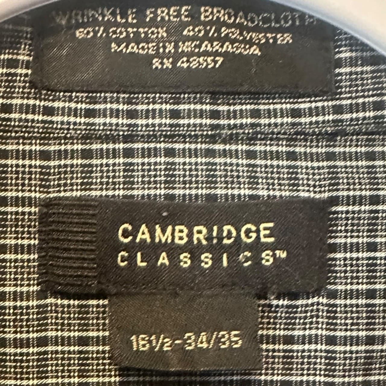 Cambridge Classics Men's L Gray Plaid Button-Down Long Sleeve Shirt - Thumbnail 8