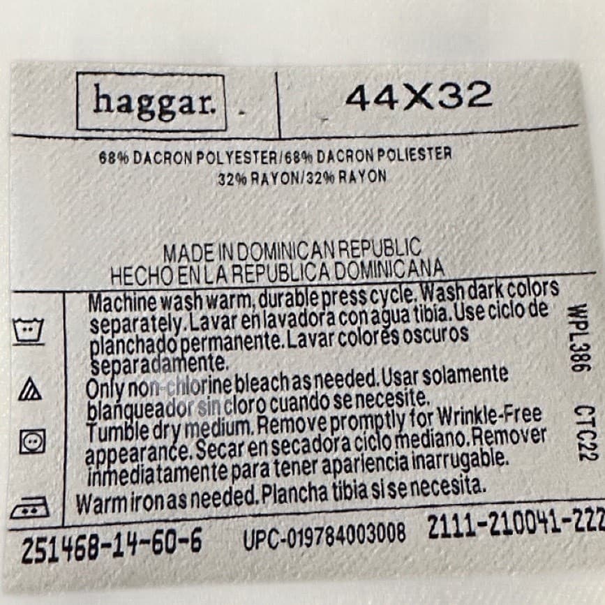 Haggar Pleated Dress Pants Mens 44x32 Taupe Gray Relaxed Fit Trousers - Thumbnail 7