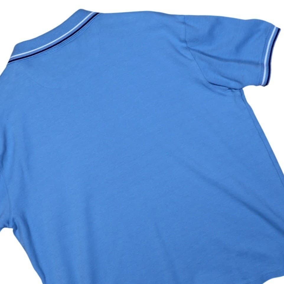 Nickel Iron New York Blue Striped Collar Polo Shirt Mens XL Short Sleeve Casual - Thumbnail 2