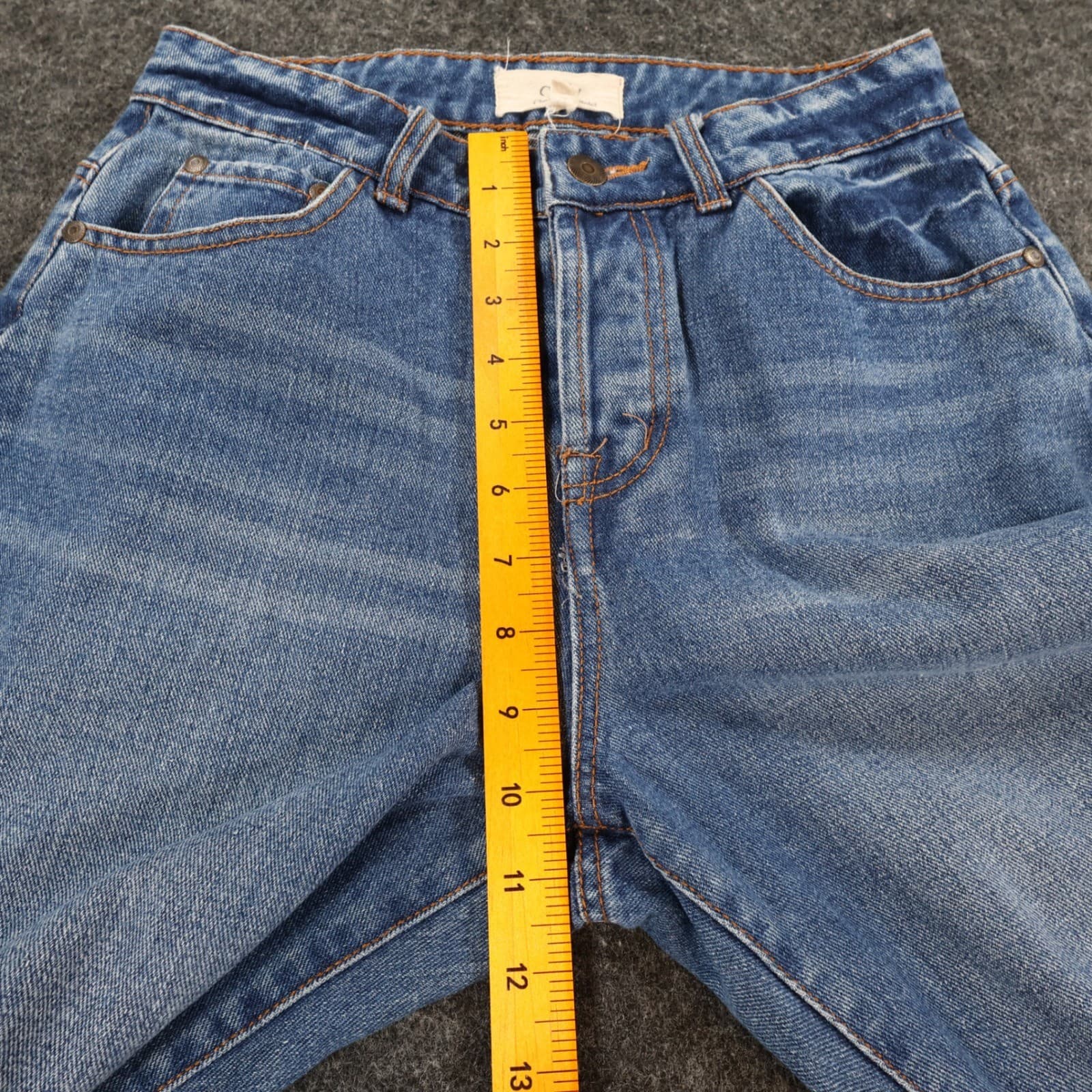 Chelsea & Violet Straight Leg Jeans Womens 27 Blue Cotton Distressed Frayed Hem - Thumbnail 5