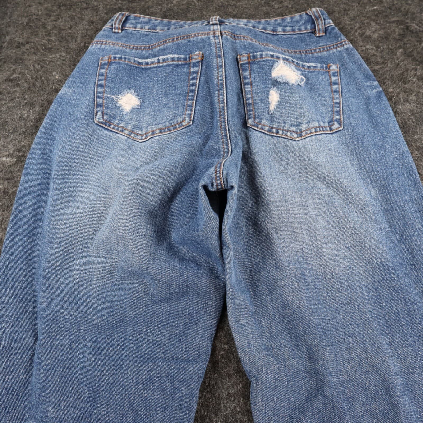 Chelsea & Violet Straight Leg Jeans Womens 27 Blue Cotton Distressed Frayed Hem - Thumbnail 10