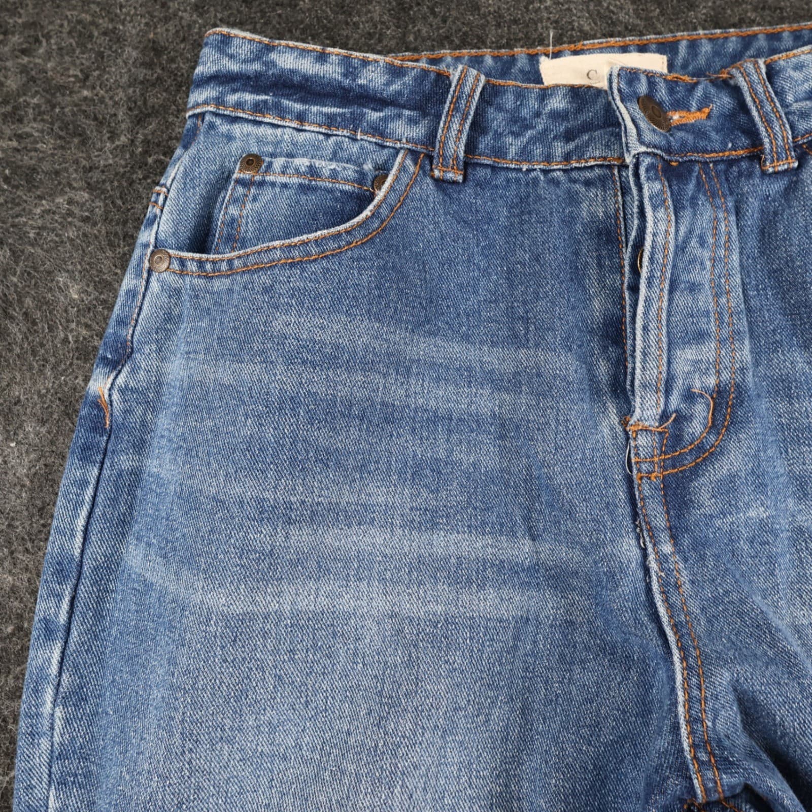 Chelsea & Violet Straight Leg Jeans Womens 27 Blue Cotton Distressed Frayed Hem - Thumbnail 11