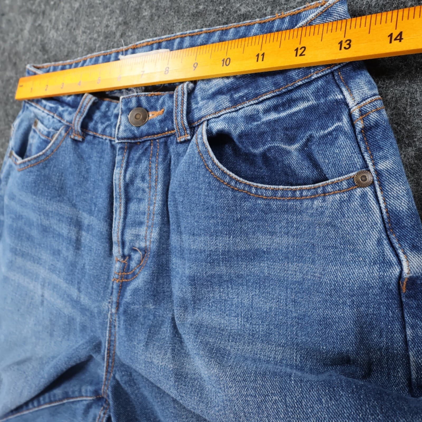 Chelsea & Violet Straight Leg Jeans Womens 27 Blue Cotton Distressed Frayed Hem - Thumbnail 6