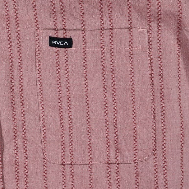RVCA Button Down Shirt Mens XXL Pink NWOT Striped Slim Fit Short Sleeve - Thumbnail 6