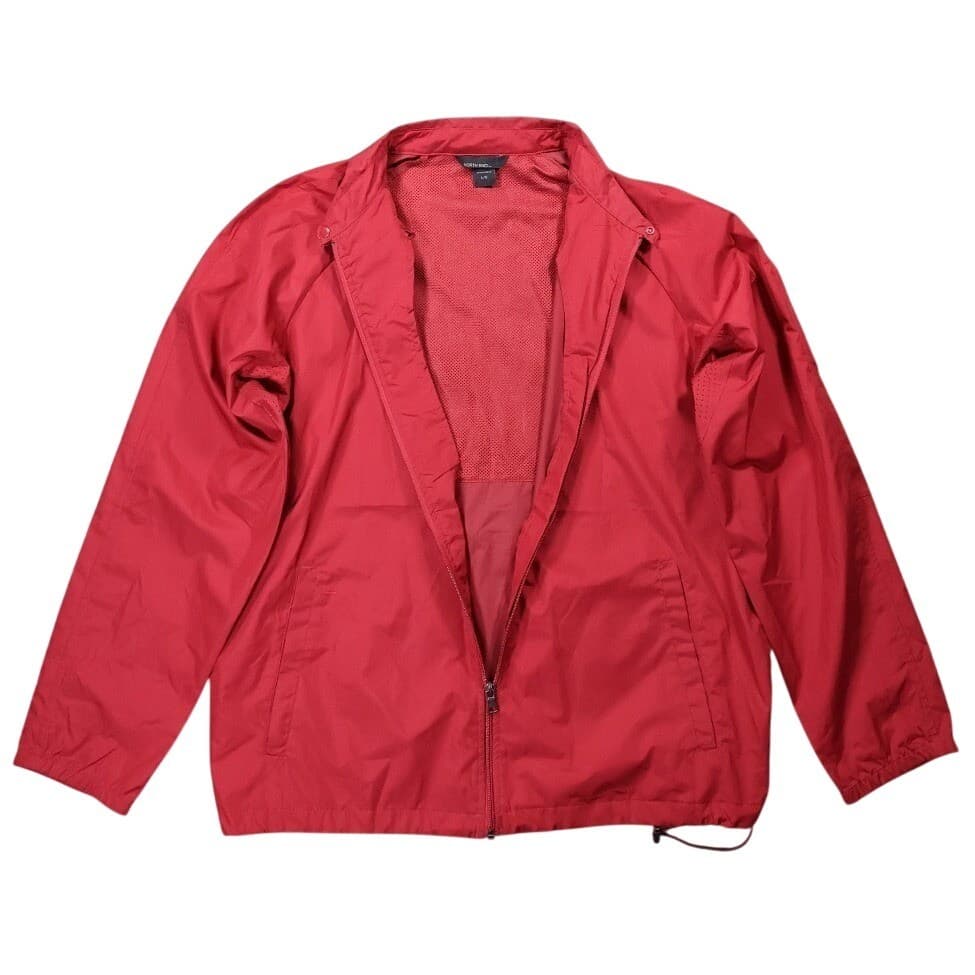 North End Windbreaker Jacket Mens Large Red Excellent Vintage Full Zip - Thumbnail 2