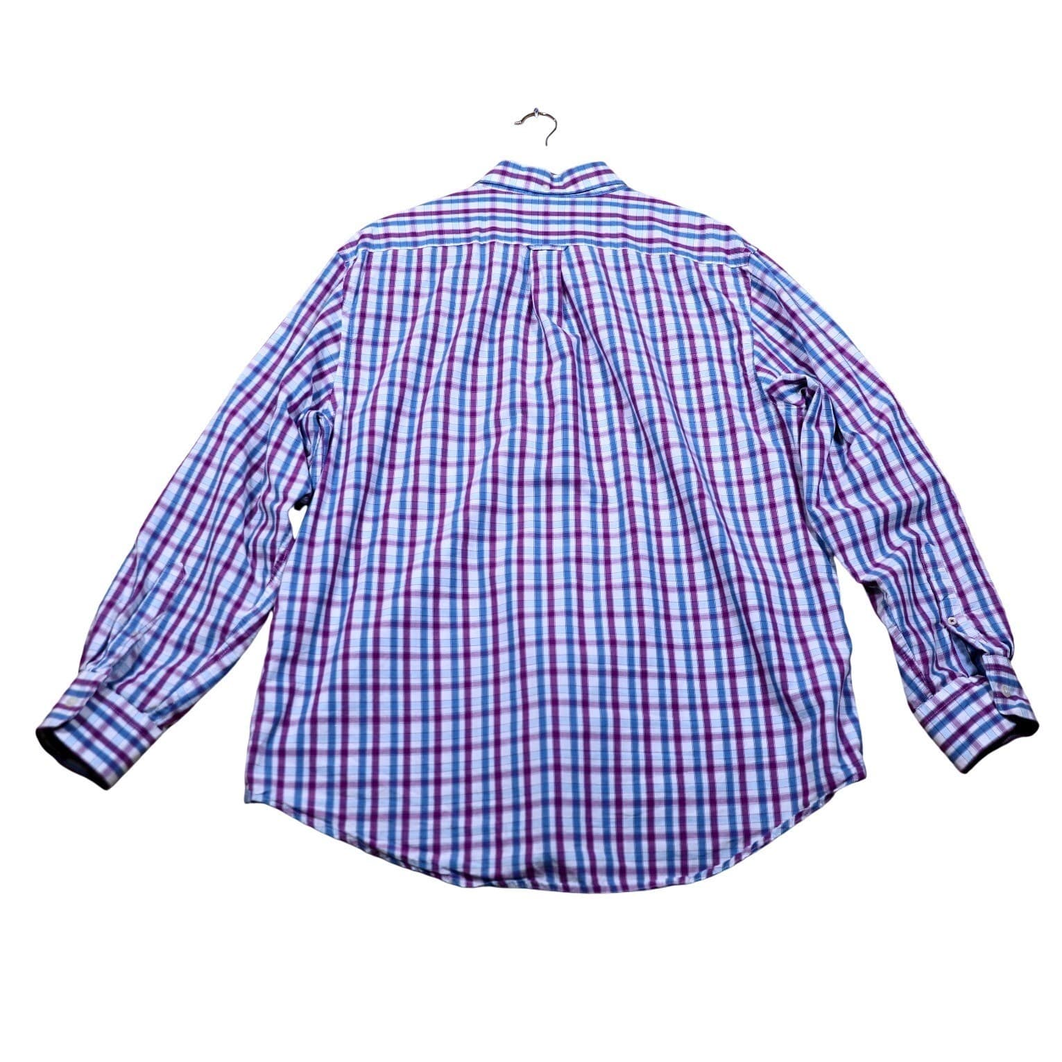IZOD Men's Large Long Sleeve Plaid Button Down Shirt Casual Dress Shirt - Thumbnail 6