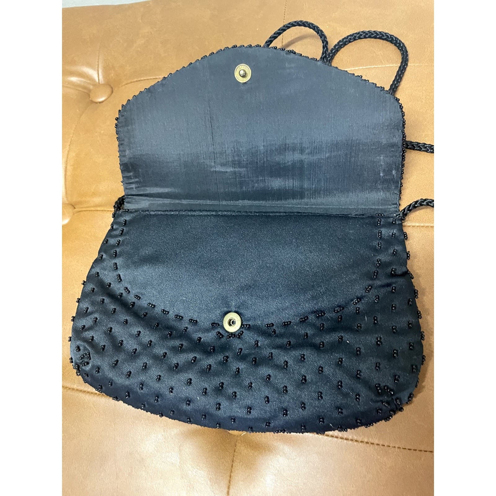 Black Vintage 2000s Beaded Crossbody/Clutch Purse - Thumbnail 3