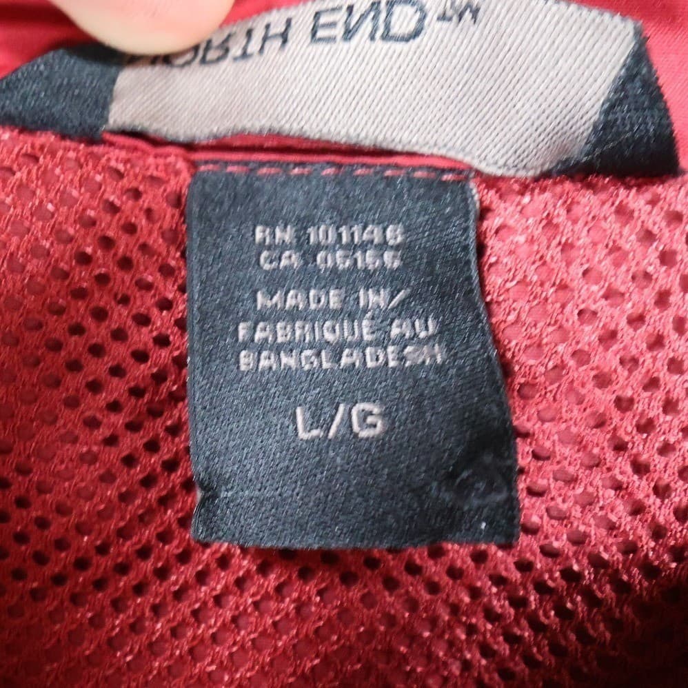 North End Windbreaker Jacket Mens Large Red Excellent Vintage Full Zip - Thumbnail 7