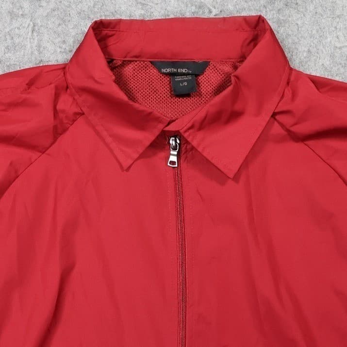 North End Windbreaker Jacket Mens Large Red Excellent Vintage Full Zip - Thumbnail 4