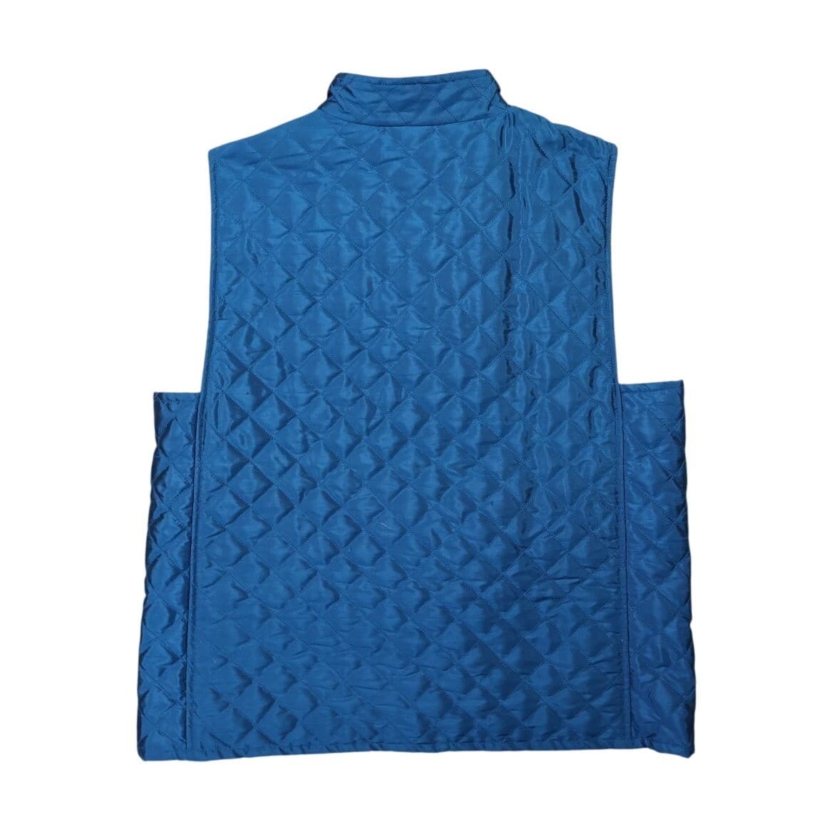 Josephine Chaus Quilted Vest Womens Medium Blue Excellent Sleeveless Full Zip - Thumbnail 2