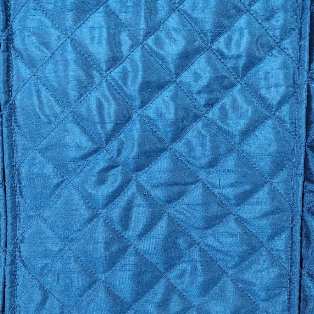 Josephine Chaus Quilted Vest Womens Medium Blue Excellent Sleeveless Full Zip - Thumbnail 5