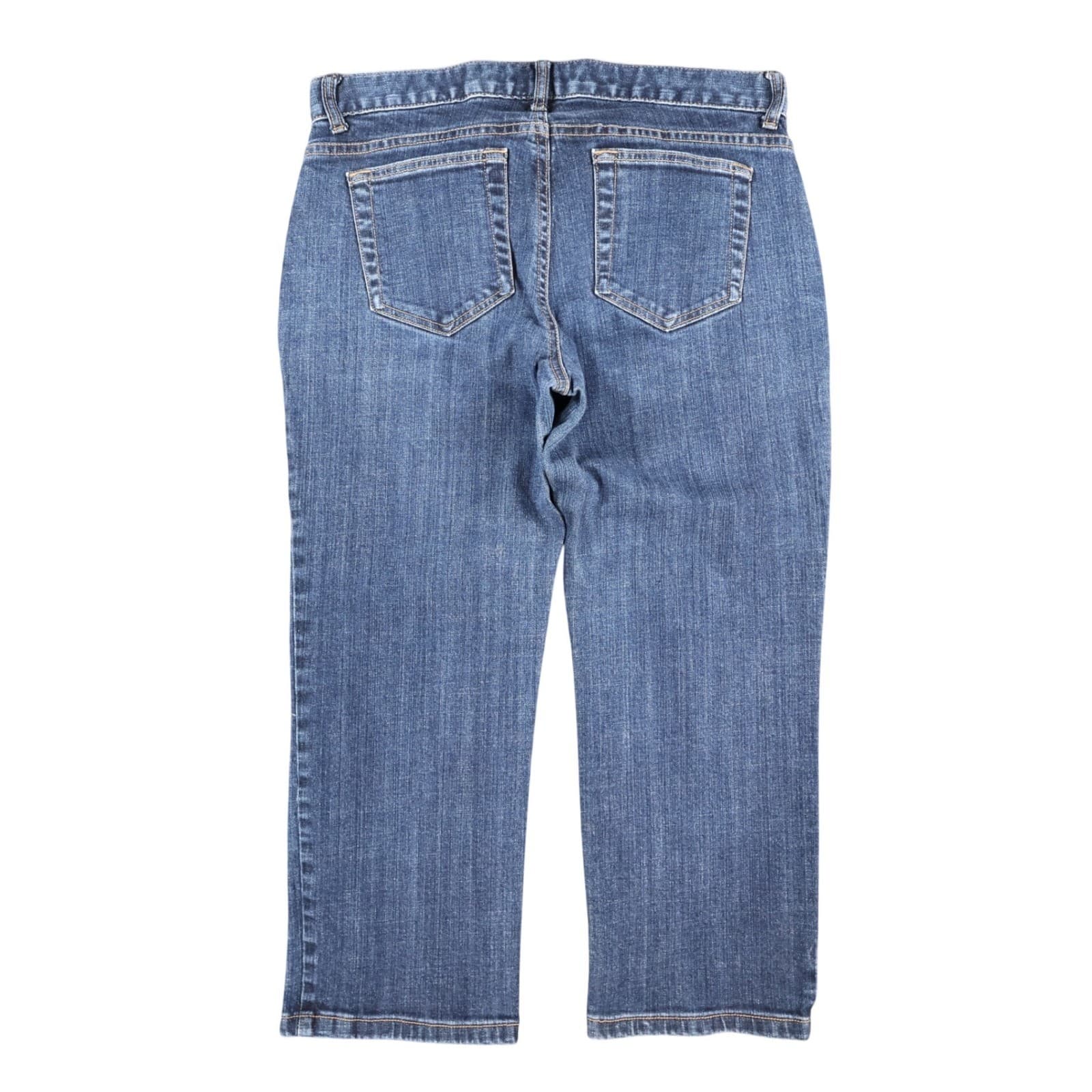 Lands' End Straight Leg Jeans Womens 10 Blue Cotton Stretch Fit 1 Casual Denim - Thumbnail 2