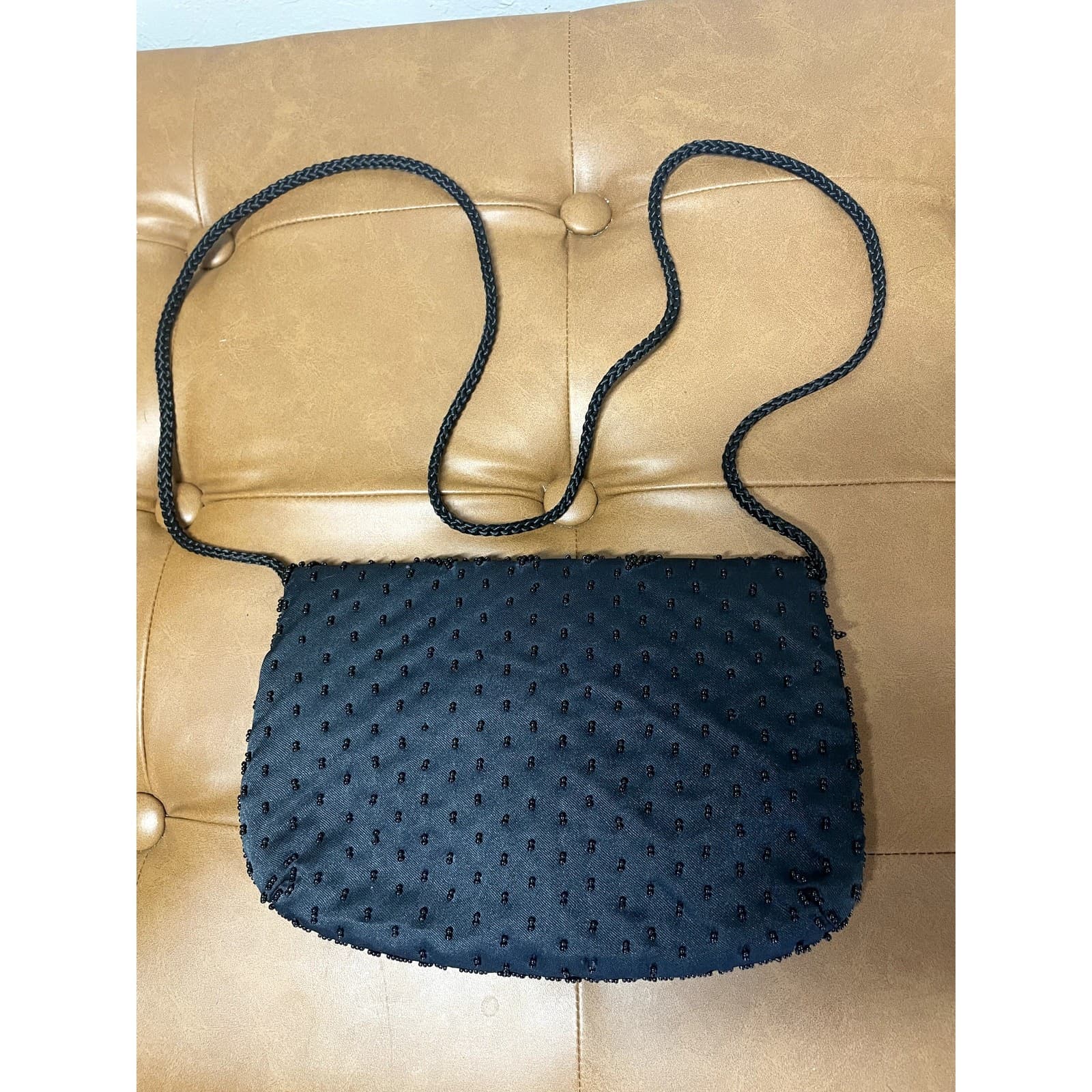 Black Vintage 2000s Beaded Crossbody/Clutch Purse - Thumbnail 5