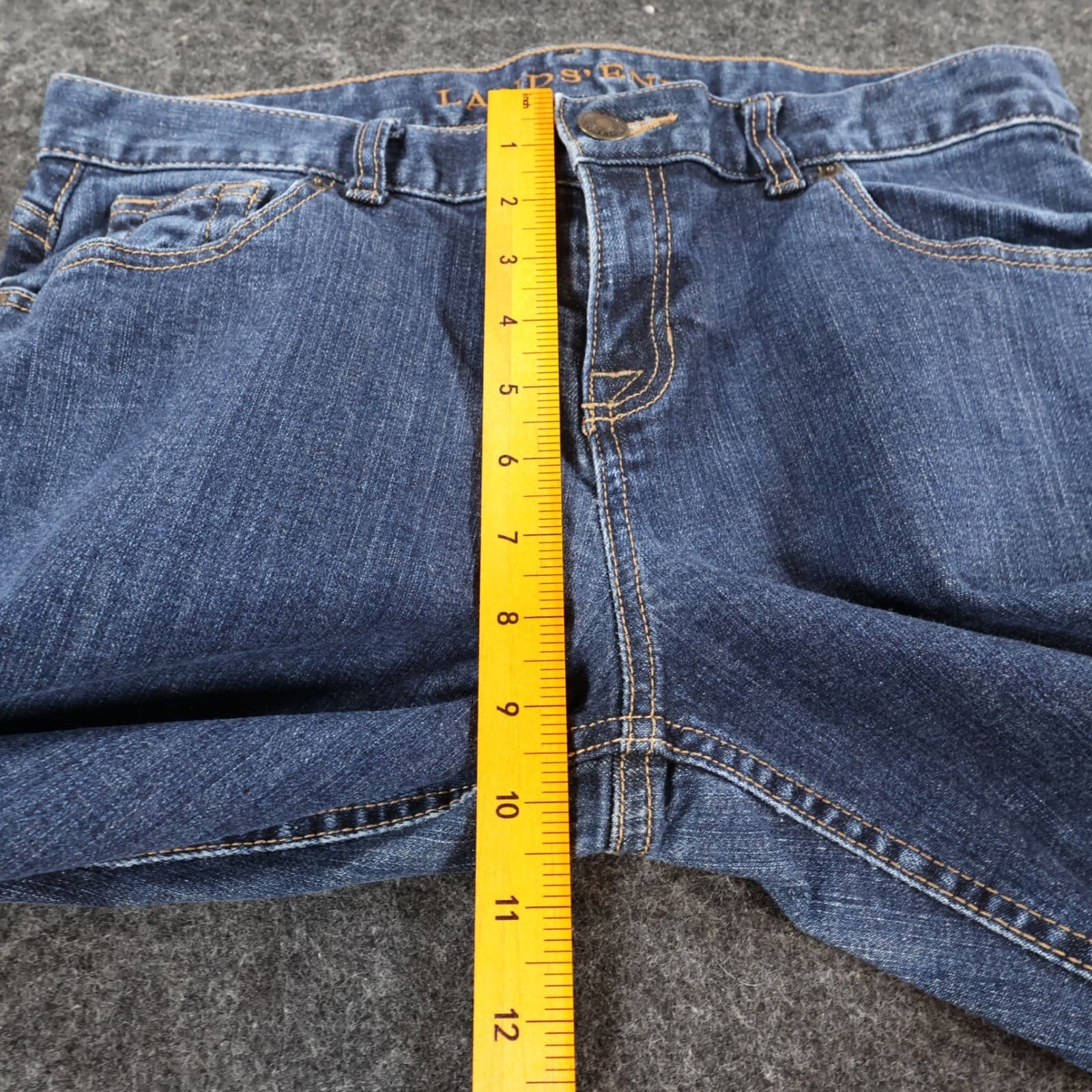 Lands' End Straight Leg Jeans Womens 10 Blue Cotton Stretch Fit 1 Casual Denim - Thumbnail 5