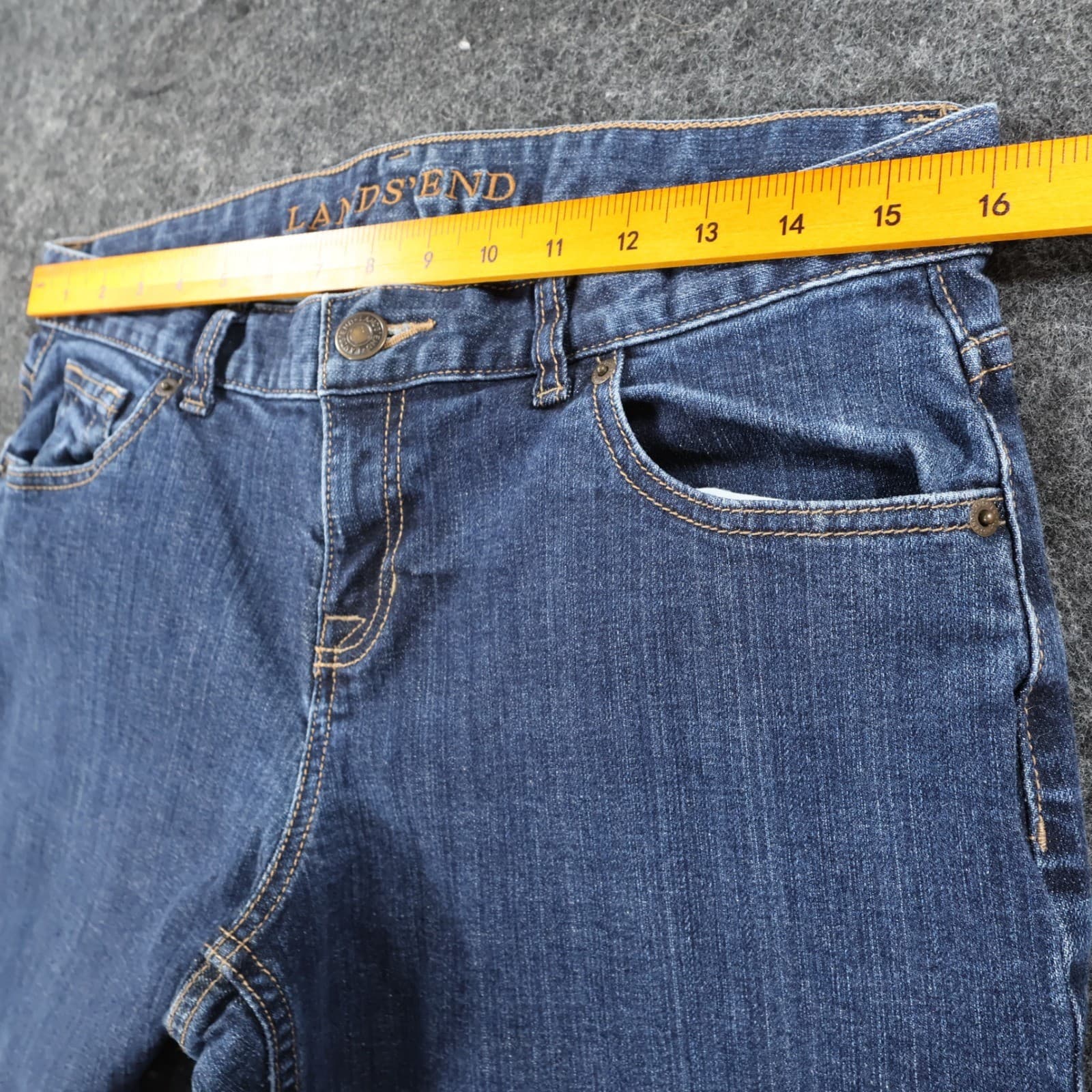 Lands' End Straight Leg Jeans Womens 10 Blue Cotton Stretch Fit 1 Casual Denim - Thumbnail 6