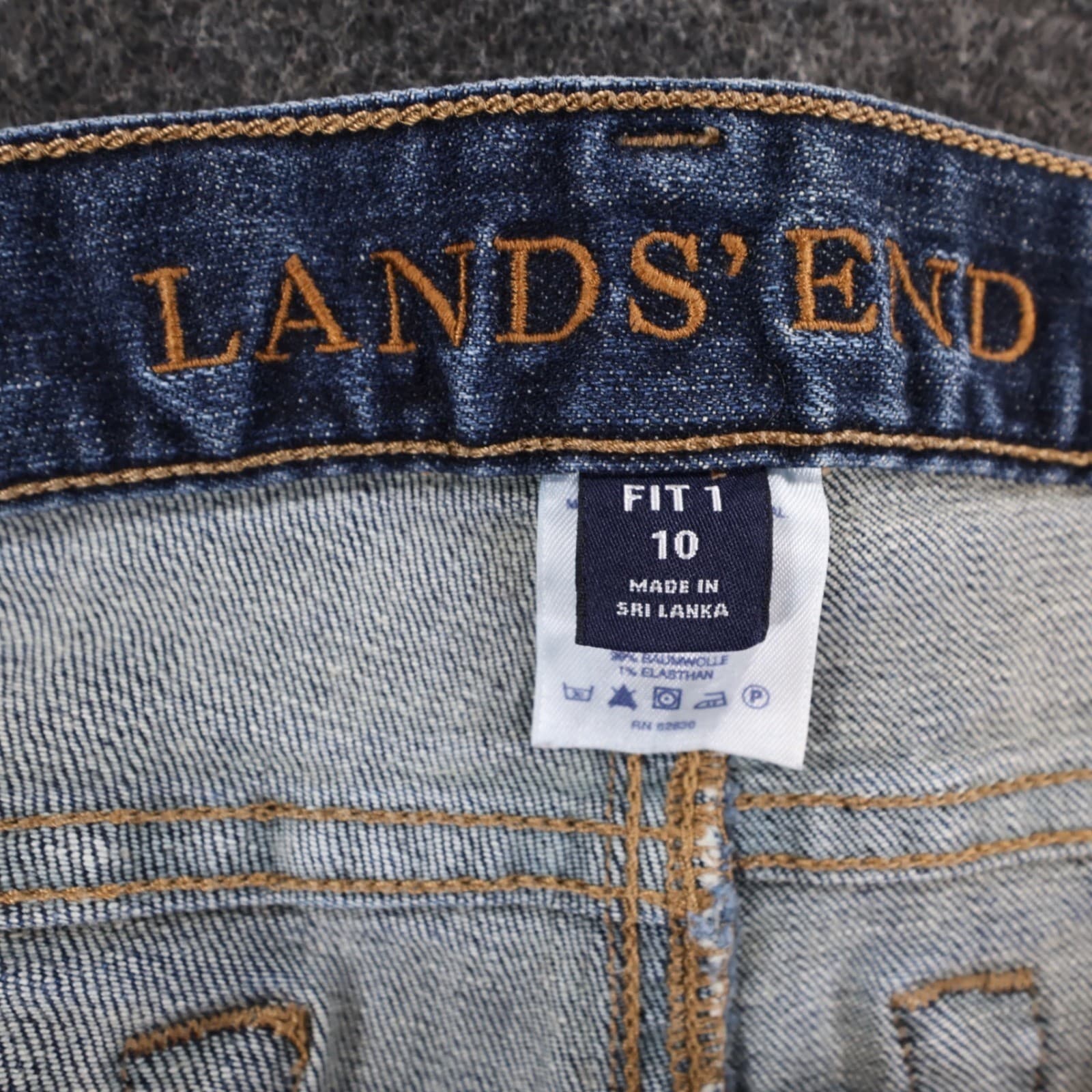 Lands' End Straight Leg Jeans Womens 10 Blue Cotton Stretch Fit 1 Casual Denim - Thumbnail 7