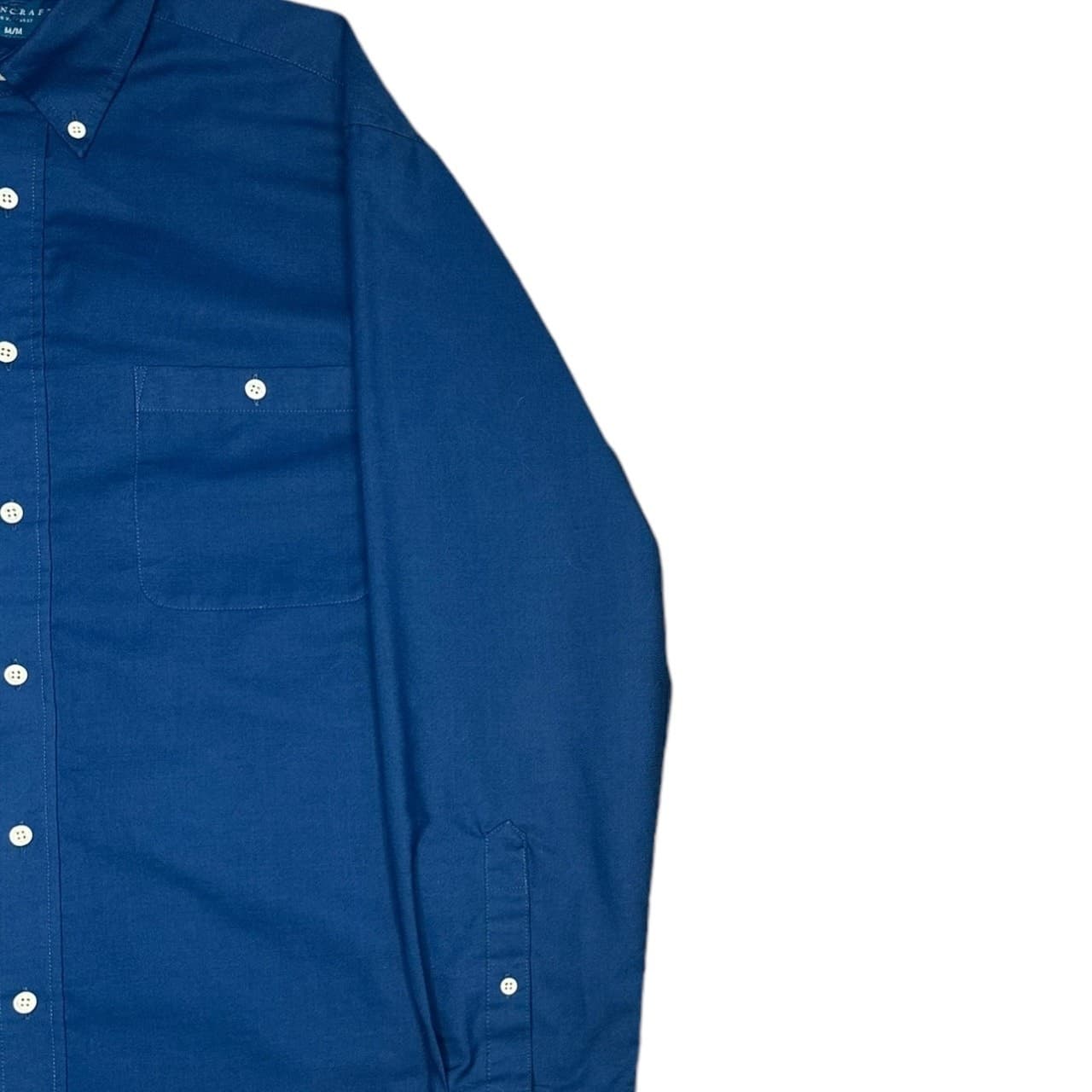 Towncraft Men's M Blue Button-Down Long Sleeve Oxford Shirt - Thumbnail 5