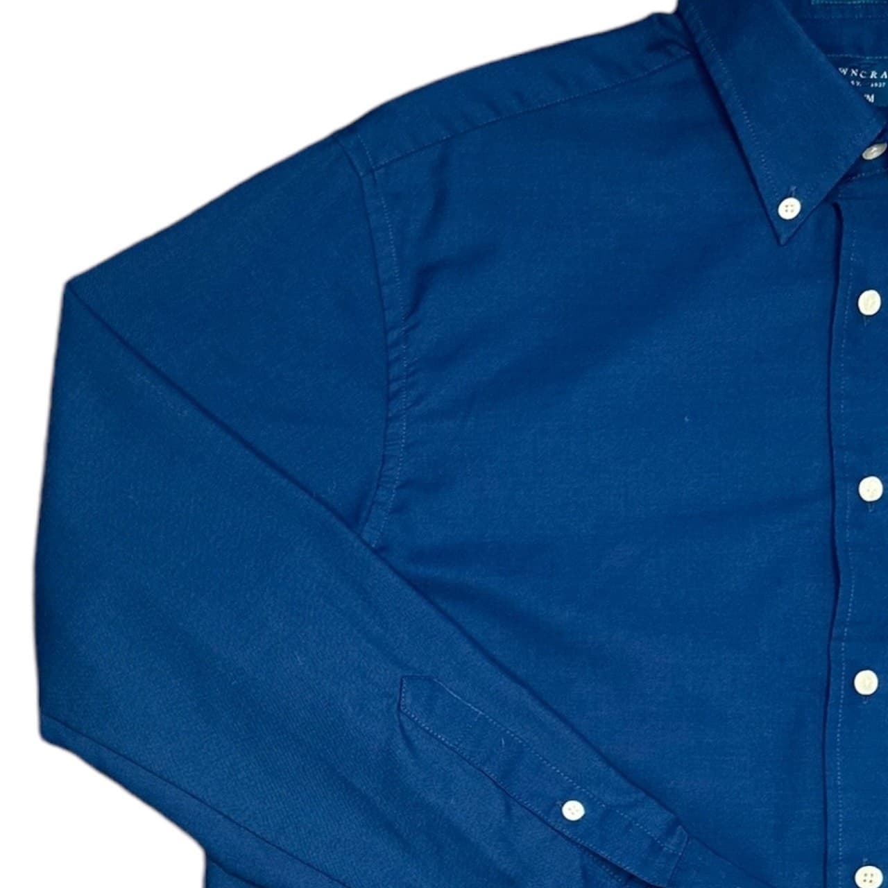 Towncraft Men's M Blue Button-Down Long Sleeve Oxford Shirt - Thumbnail 6