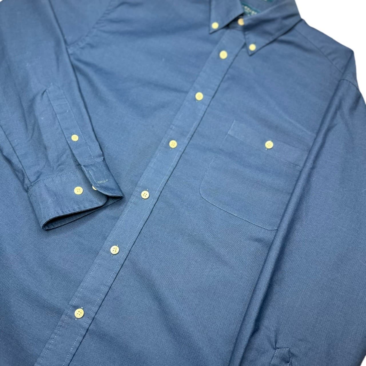 Towncraft Men's M Blue Button-Down Long Sleeve Oxford Shirt - Thumbnail 7