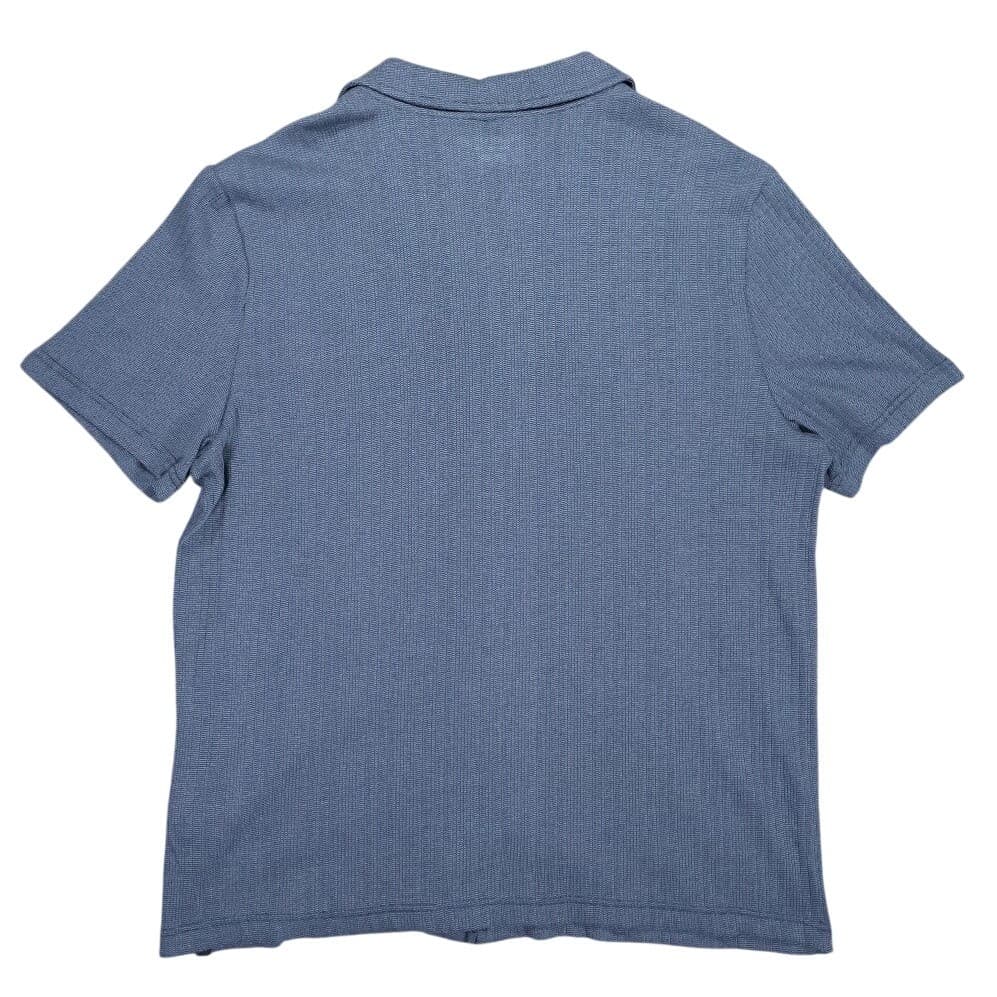 Perry Ellis Button Up Shirt Mens 2XL Blue NEW Textured Short Sleeve Camp Collar - Thumbnail 2