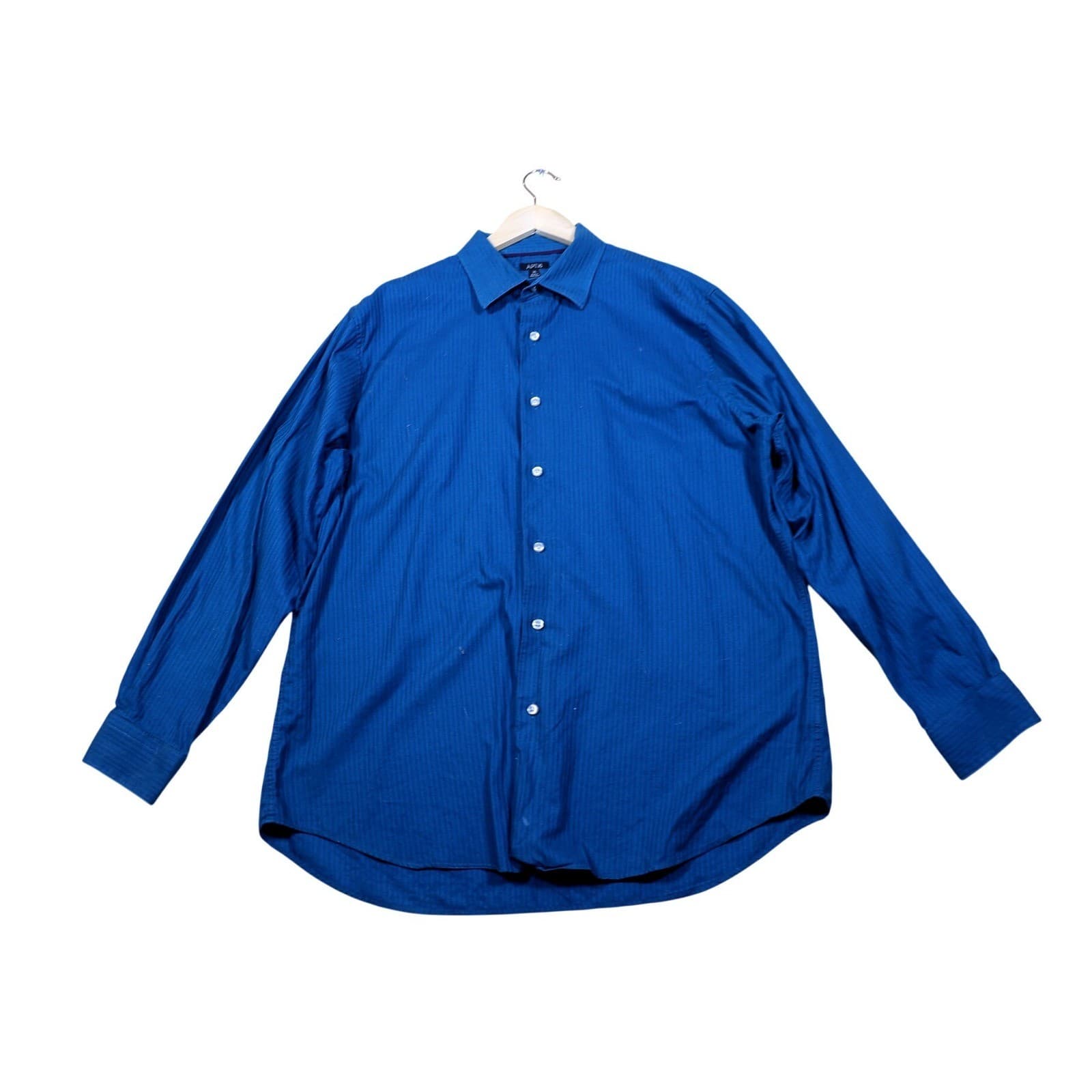 APT 9 Mens XL Blue Pinstripe Long Sleeve Button Up Dress Shirt - Thumbnail 5