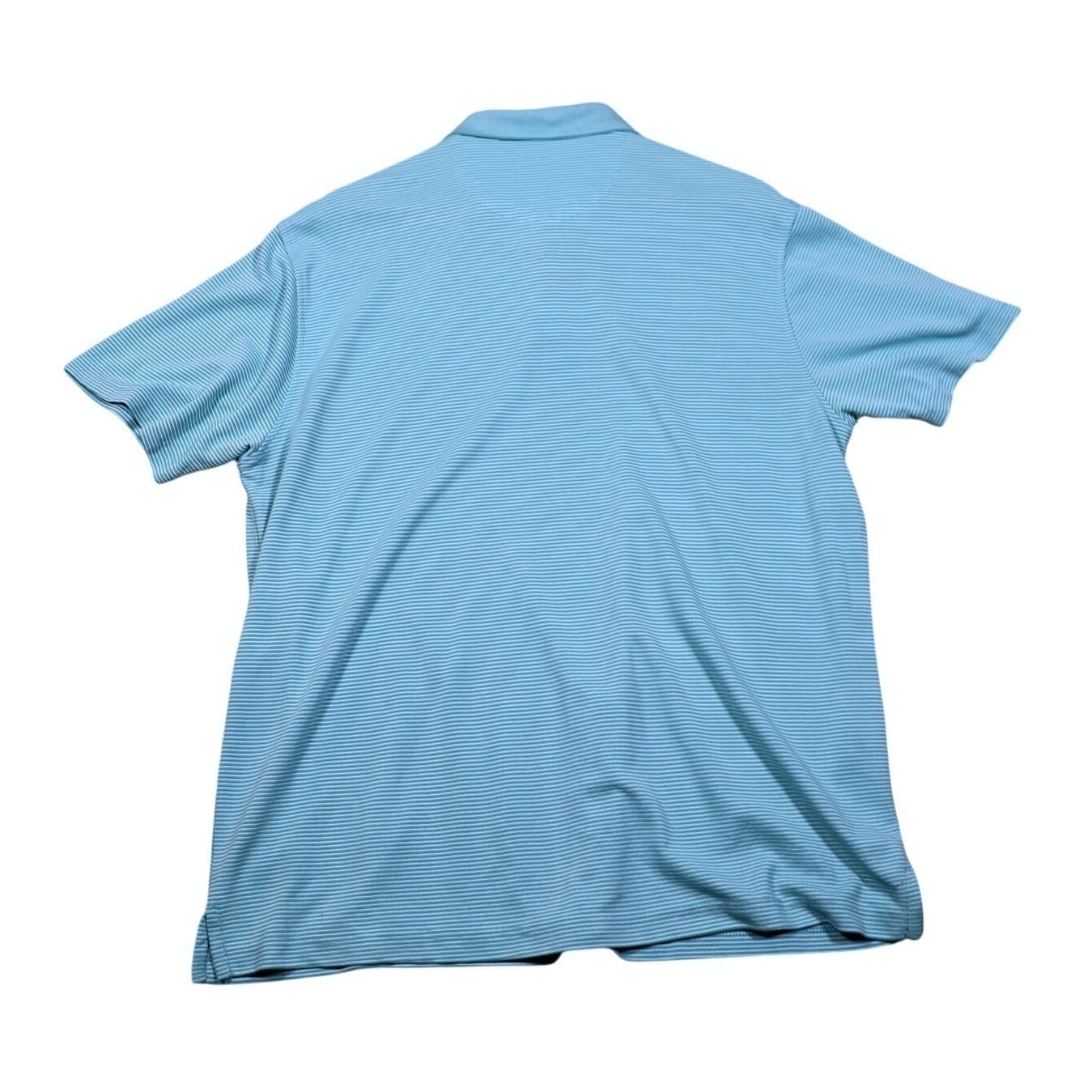 Van Heusen Mens Large L Light Blue Stripe Golf Polo Shirt Short Sleeve - Thumbnail 6