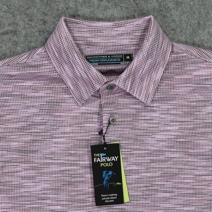 Roundtree & Yorke Performance Polo Mens Medium Purple NWT Fairway Polo - Thumbnail 5
