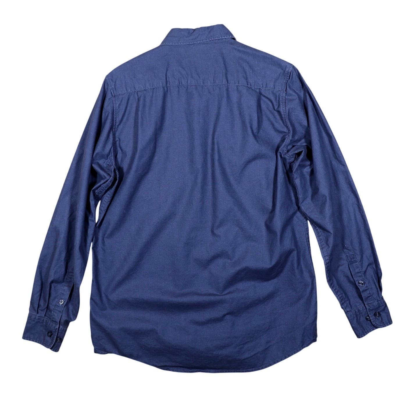 Martin Gordon Mens Medium Blue Long Sleeve Button Up Work Shirt Casual - Thumbnail 2