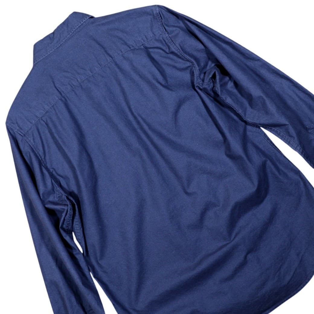 Martin Gordon Mens Medium Blue Long Sleeve Button Up Work Shirt Casual - Thumbnail 4