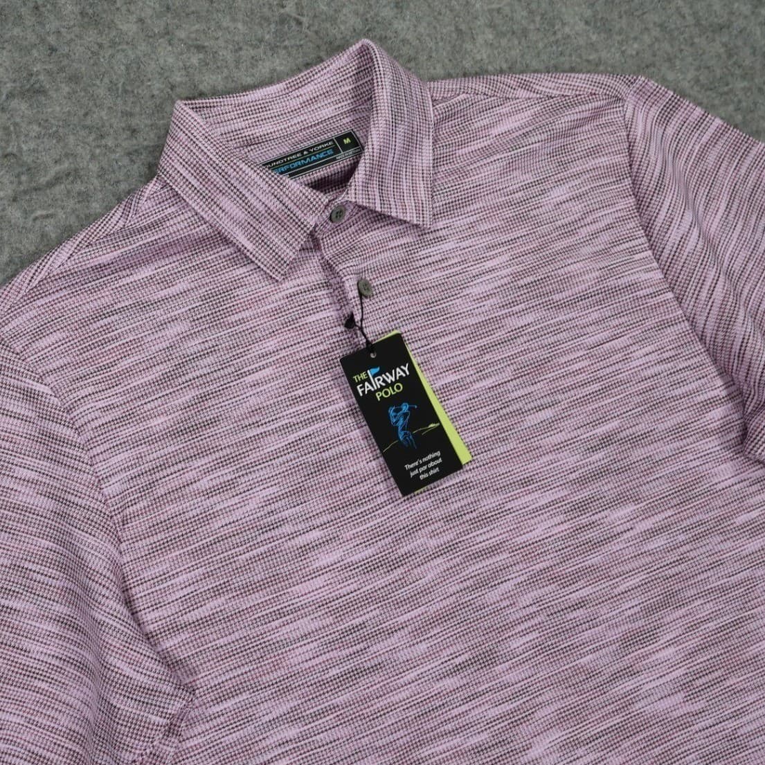 Roundtree & Yorke Performance Polo Mens Medium Purple NWT Fairway Polo - Thumbnail 3