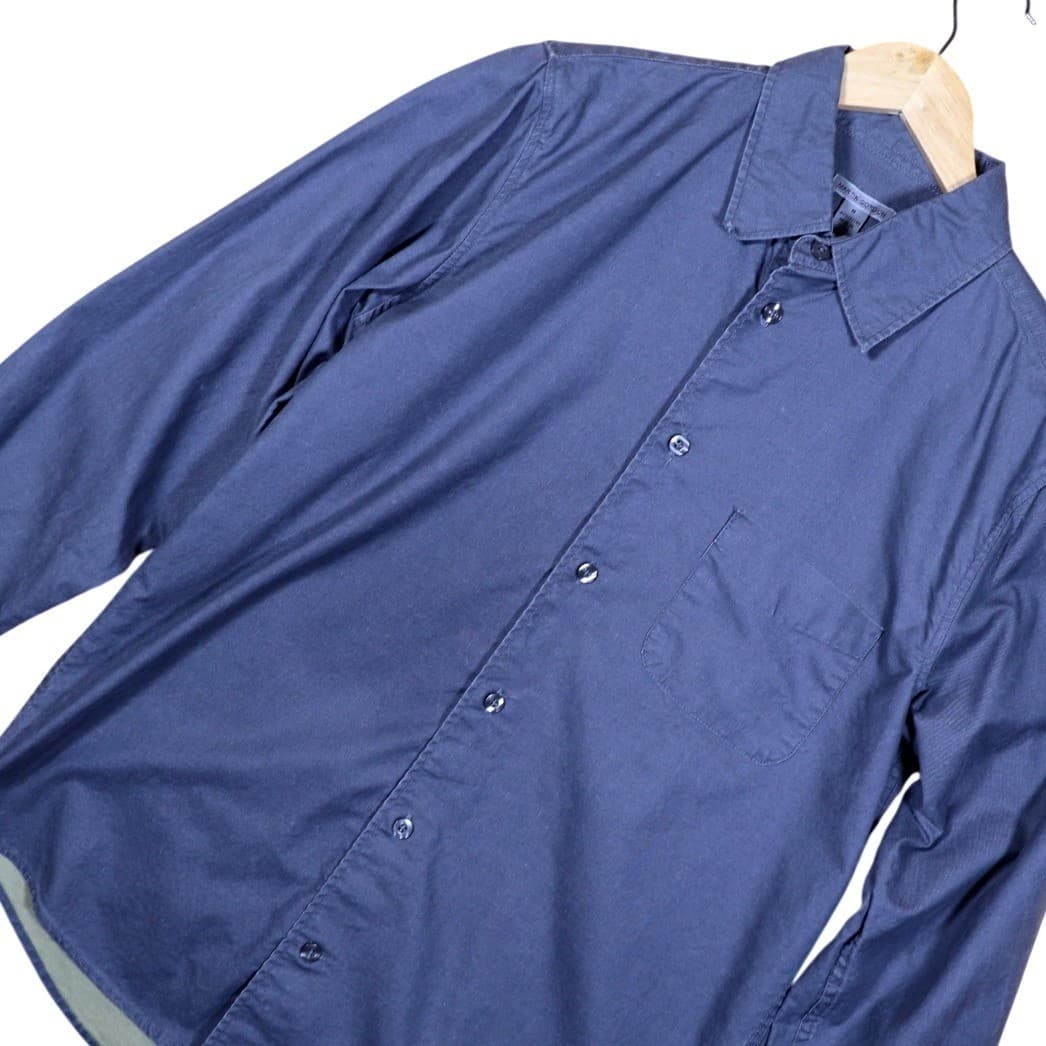 Martin Gordon Mens Medium Blue Long Sleeve Button Up Work Shirt Casual - Thumbnail 3