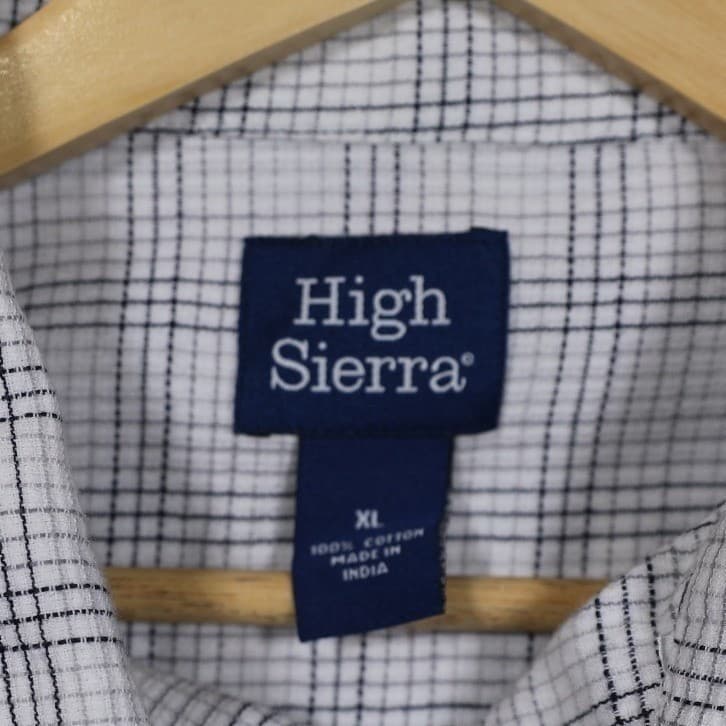 High Sierra Mens Plaid Button Up Short Sleeve Shirt XL Blue White Casual - Thumbnail 7