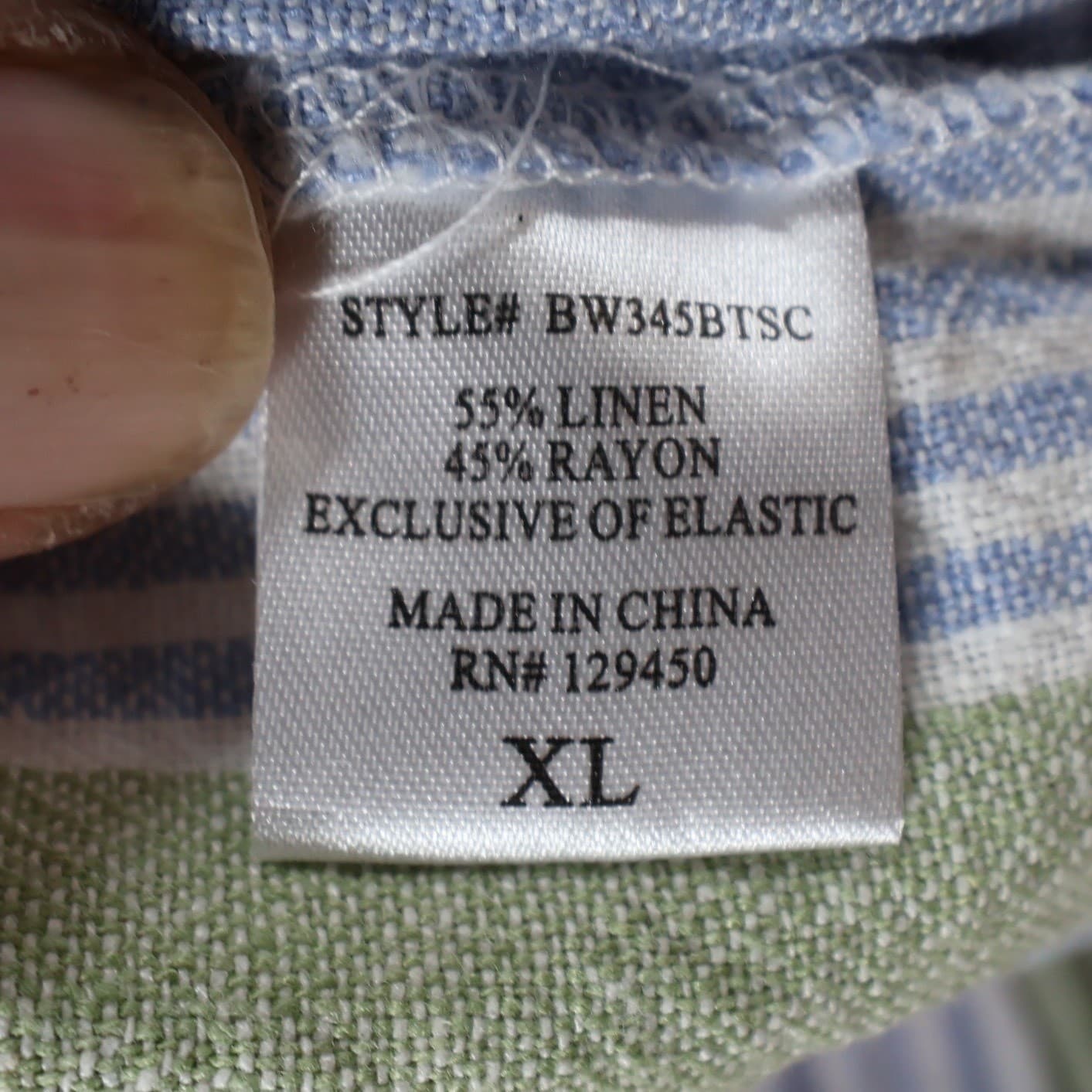 Como Vintage Shorts Womens XL Multi Pastel Striped Linen Rayon Drawstring Casual - Thumbnail 8