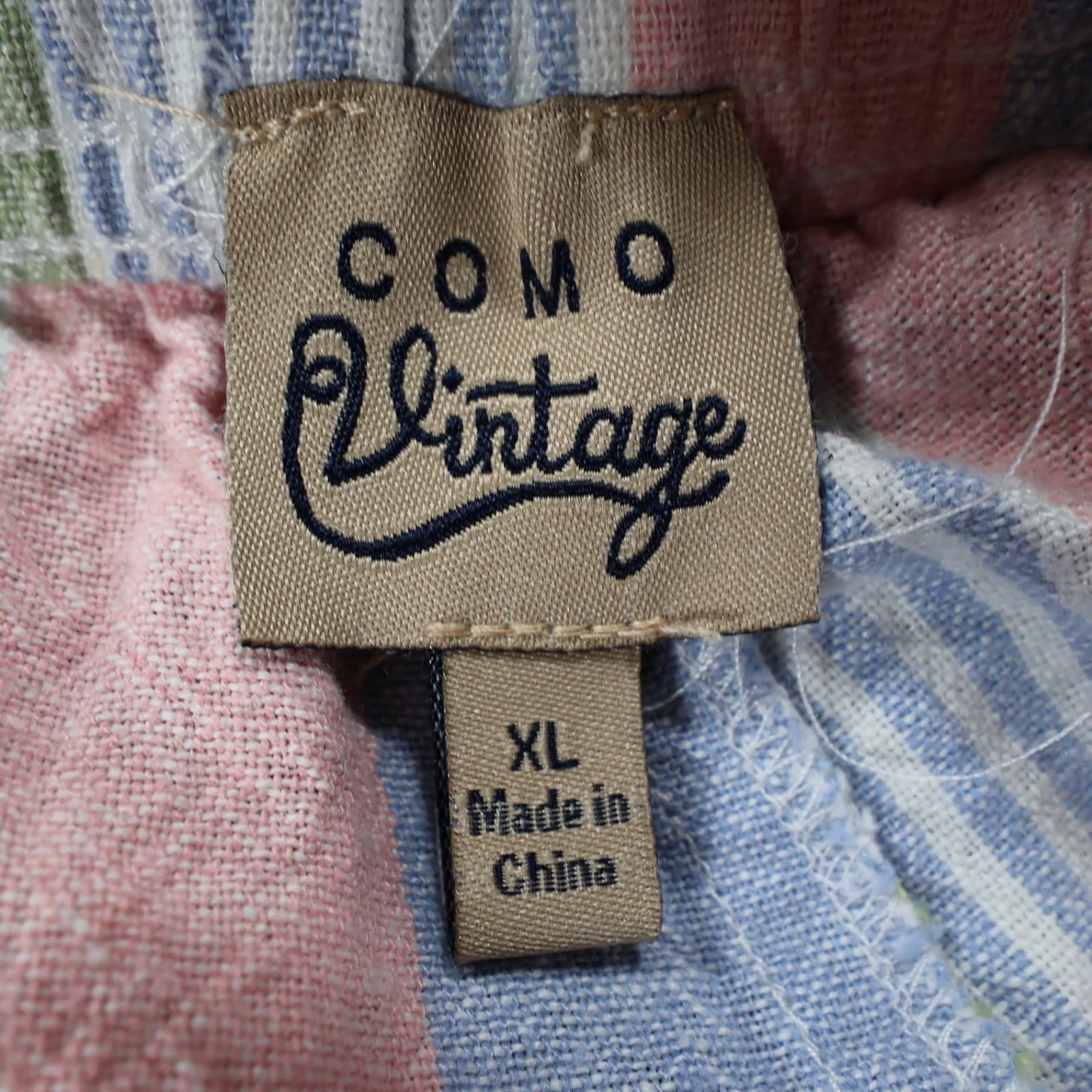 Como Vintage Shorts Womens XL Multi Pastel Striped Linen Rayon Drawstring Casual - Thumbnail 7