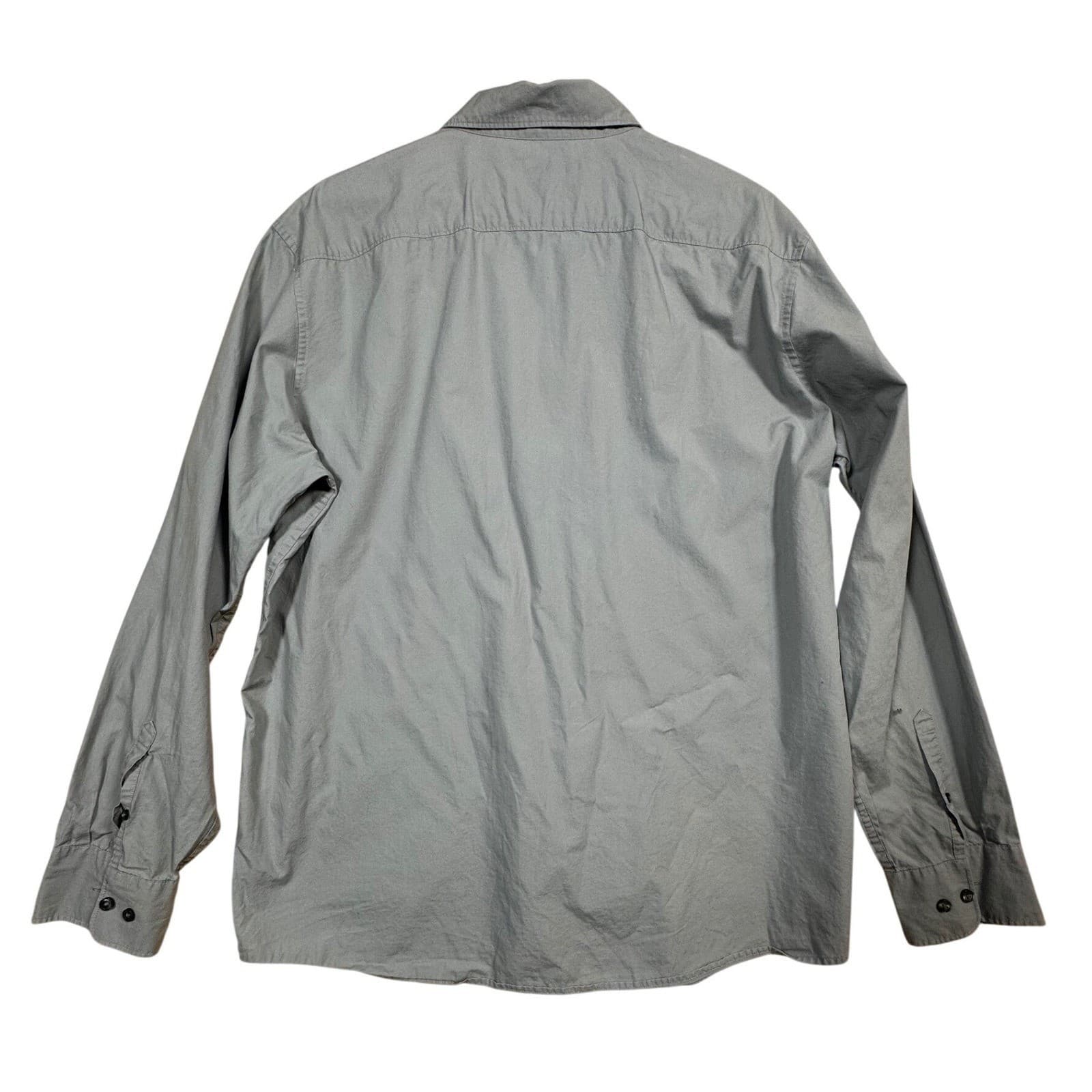 Claiborne Mens XL Gray Long Sleeve Button Down Shirt - Thumbnail 2