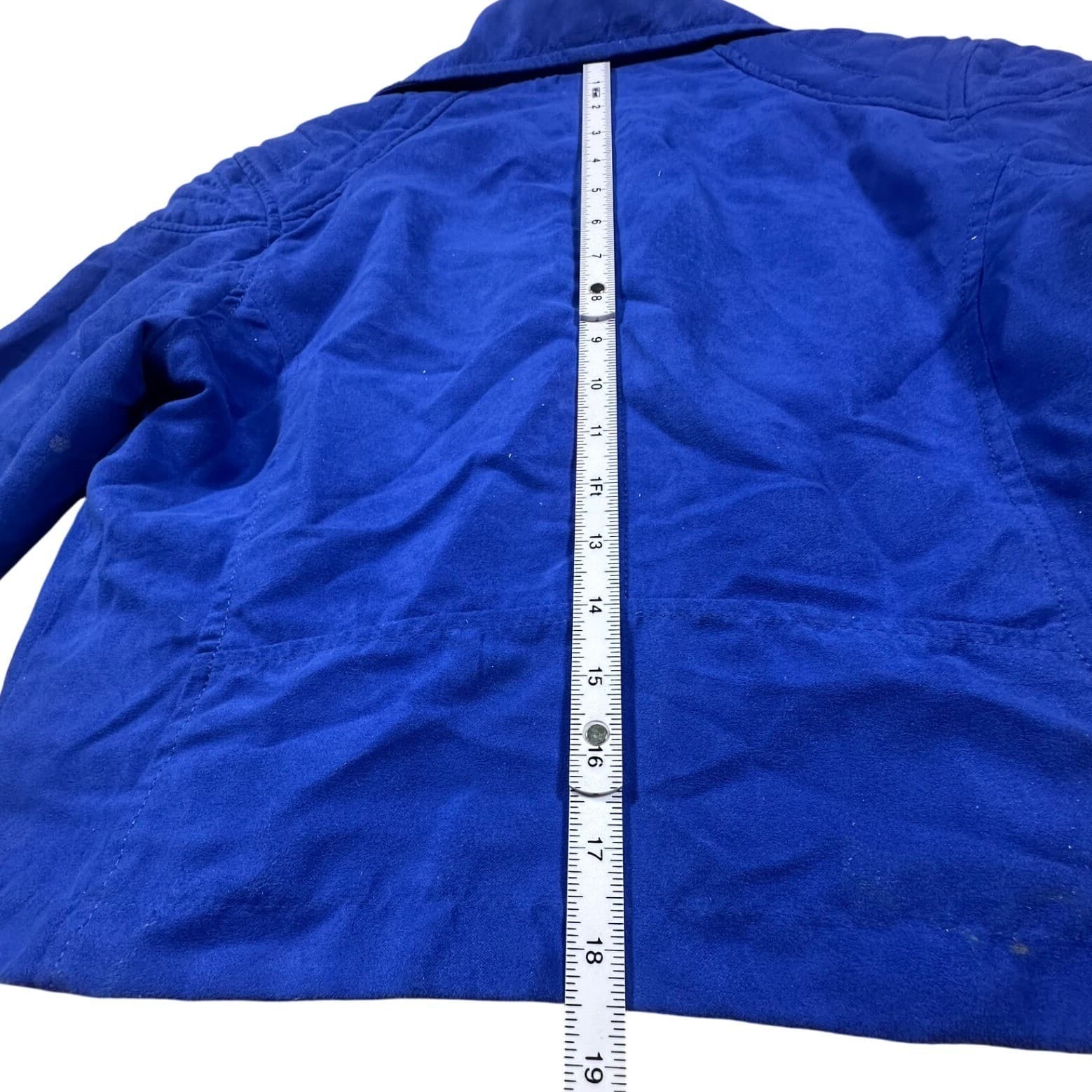 DIVIDED by H&M Blue Faux Suede Moto Jacket Women's Size 12 - Thumbnail 8