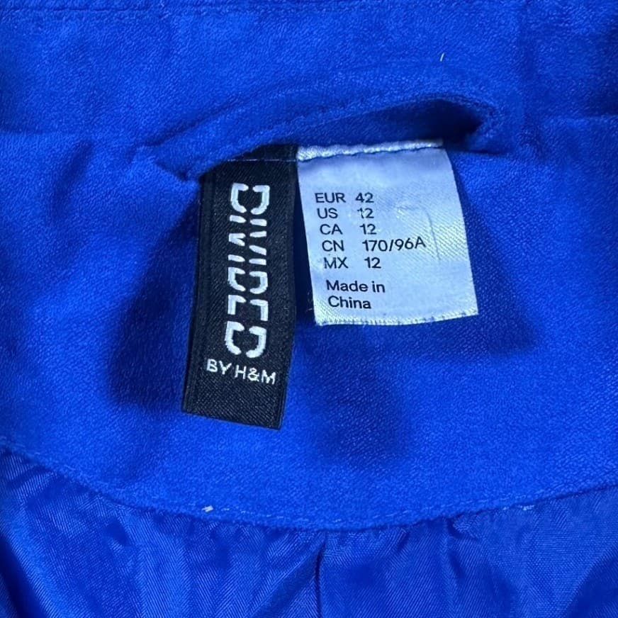 DIVIDED by H&M Blue Faux Suede Moto Jacket Women's Size 12 - Thumbnail 4