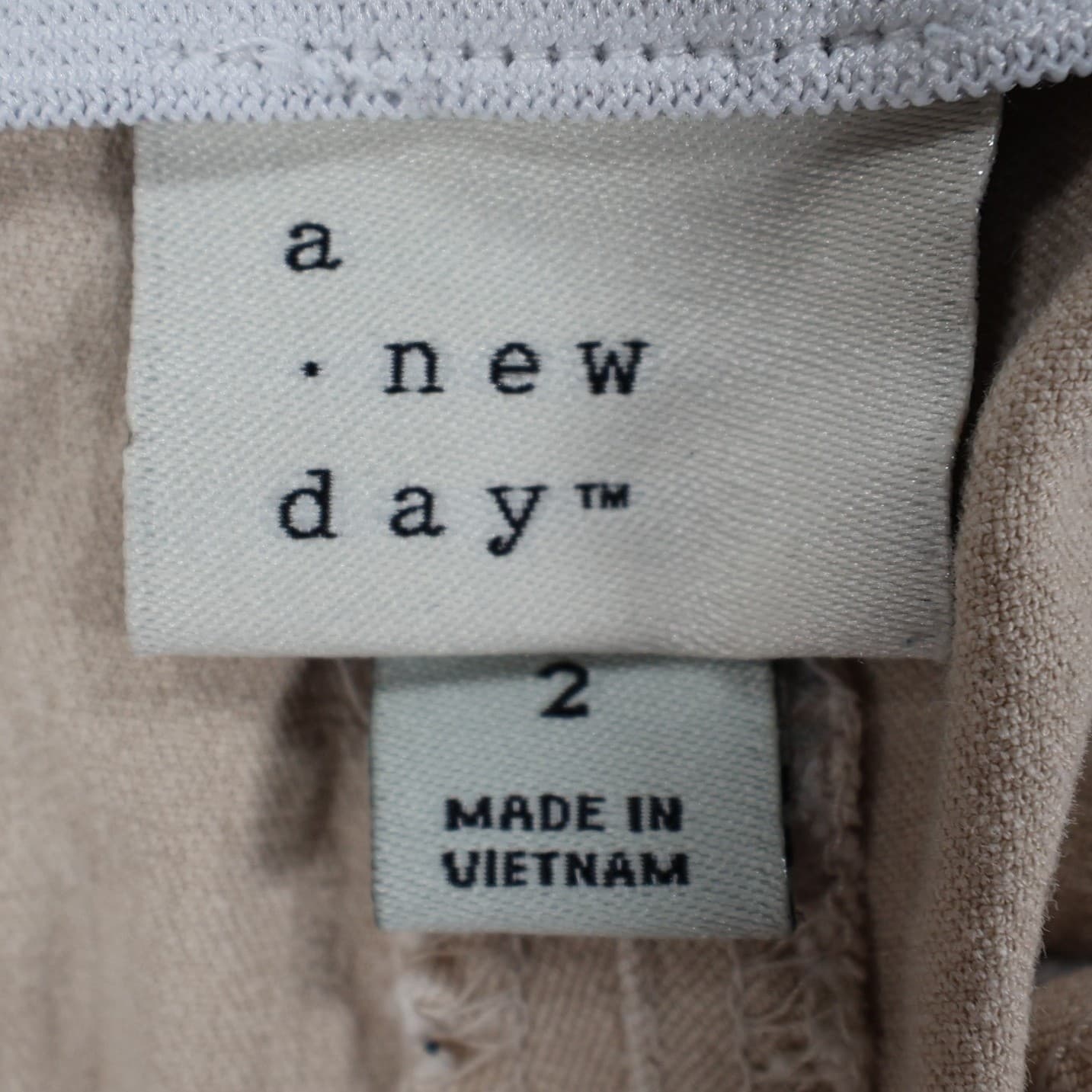 A New Day Pants Womens 2 Tan Cotton Spandex Stretch Flare Slim Leg Neutral - Thumbnail 7