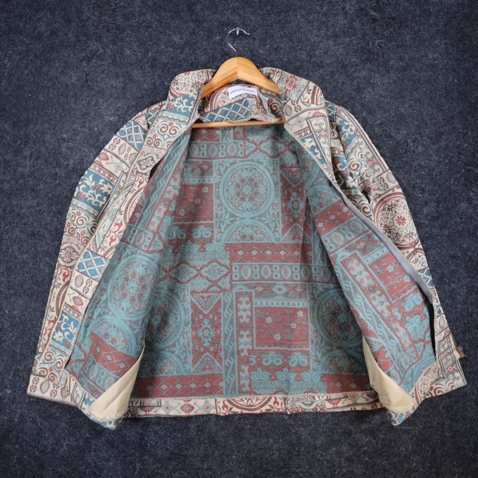 Alfred Dunner Jacket Women 8 Multicolor Polyester Rayon Tapestry Zip Up Boho - Thumbnail 3