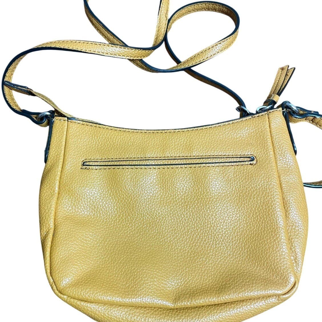 Dana Buchman Crossbody Women Small Yellow Excellent Pebbled Faux Leather - Thumbnail 5