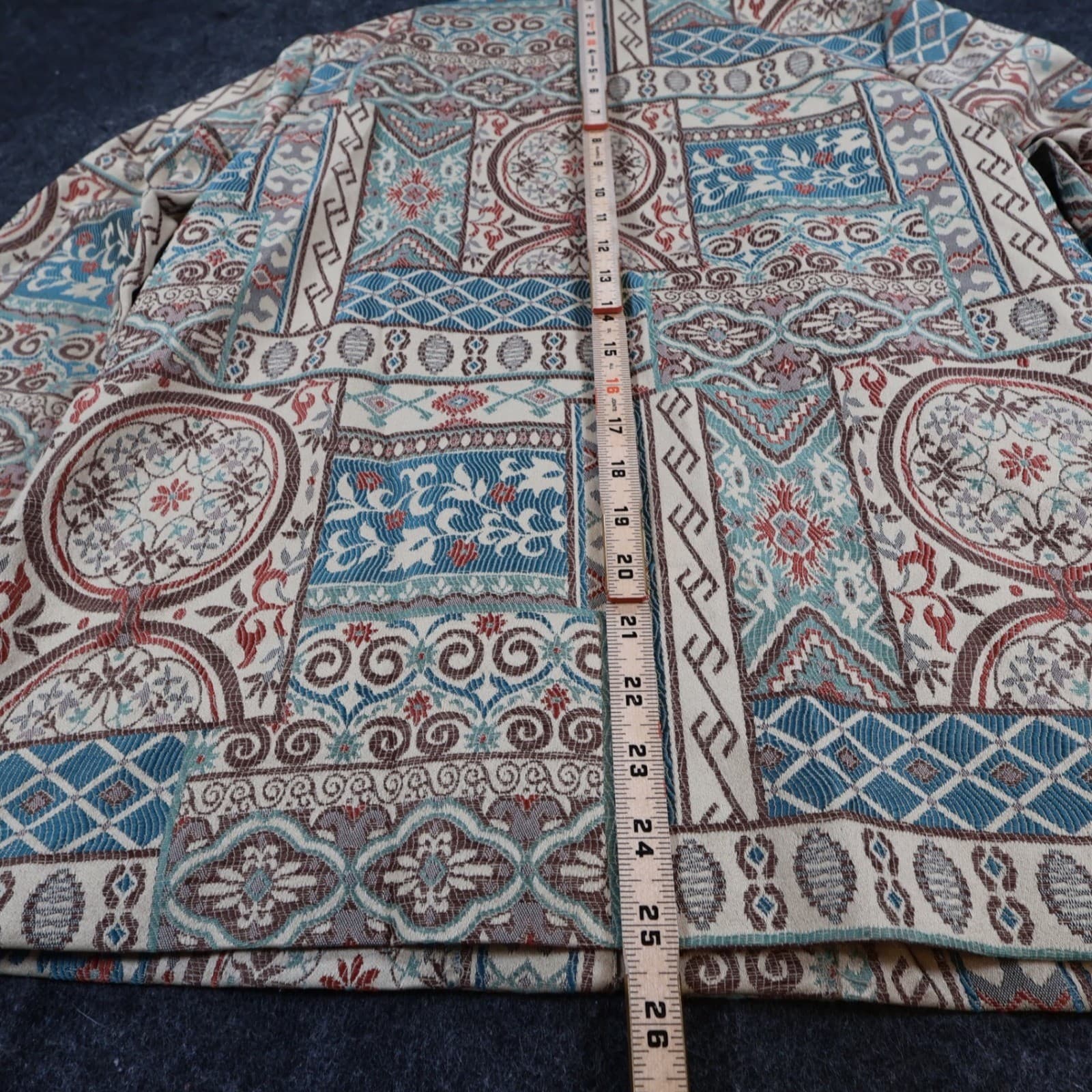 Alfred Dunner Jacket Women 8 Multicolor Polyester Rayon Tapestry Zip Up Boho - Thumbnail 6