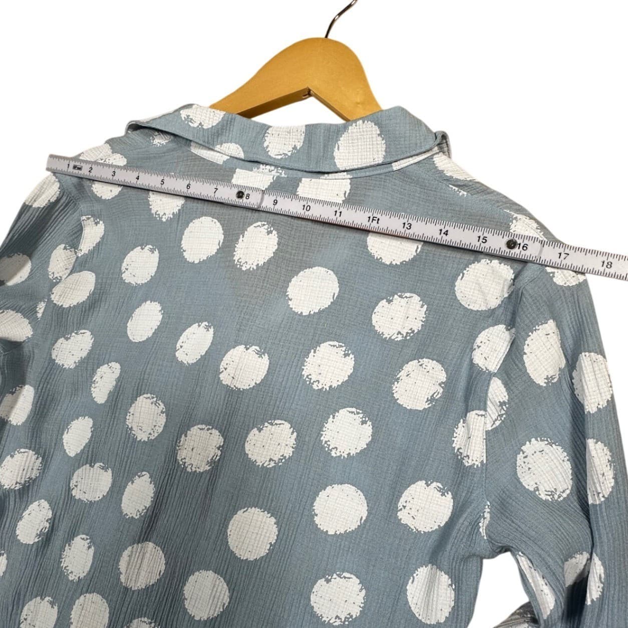 Ali Miles Women's Polka Dot Long Sleeve Collared Button Up Shirt Size S - Thumbnail 8