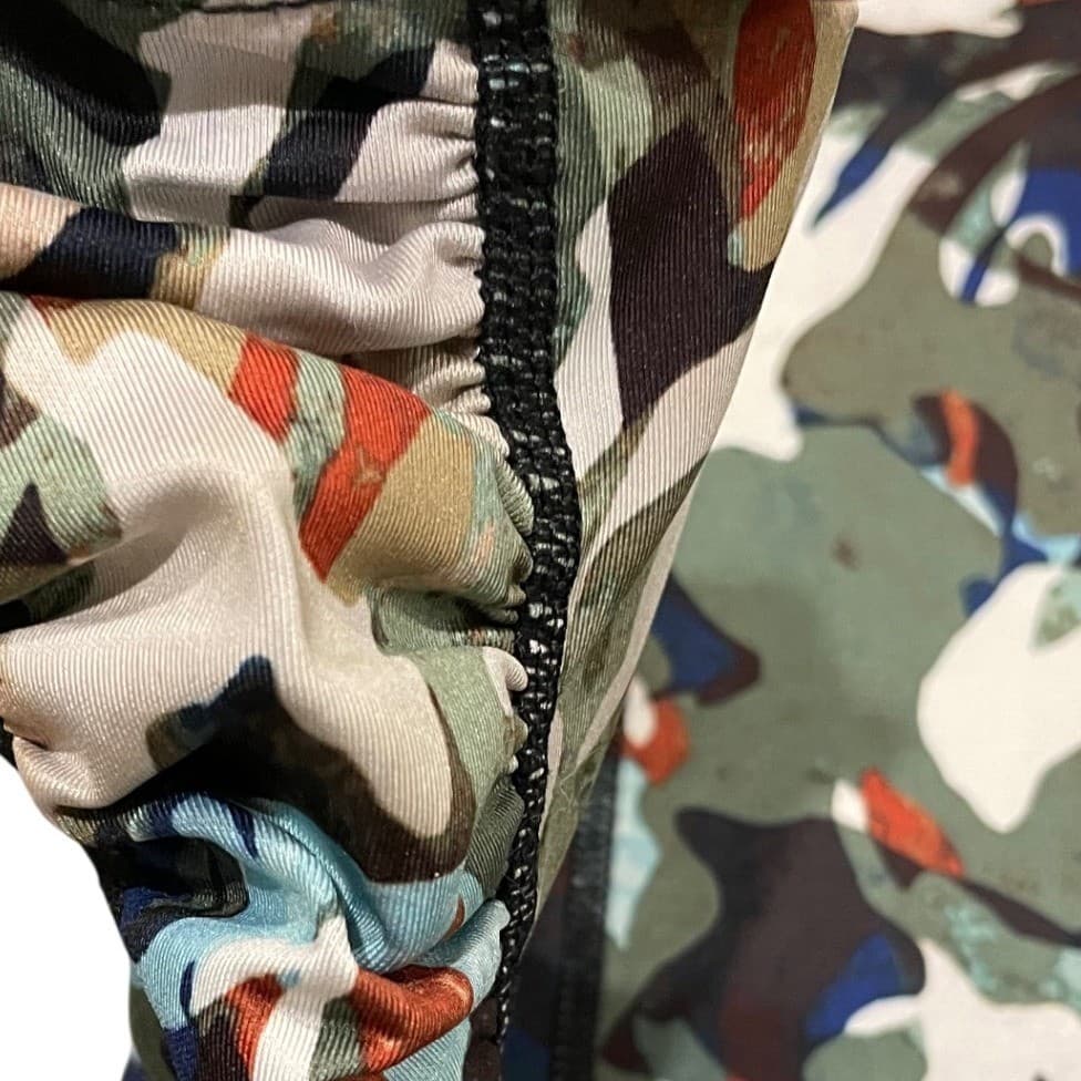 FP Movement Camo Leggings Womens Small Green Multi Ruched Ankle Pocket - Thumbnail 3