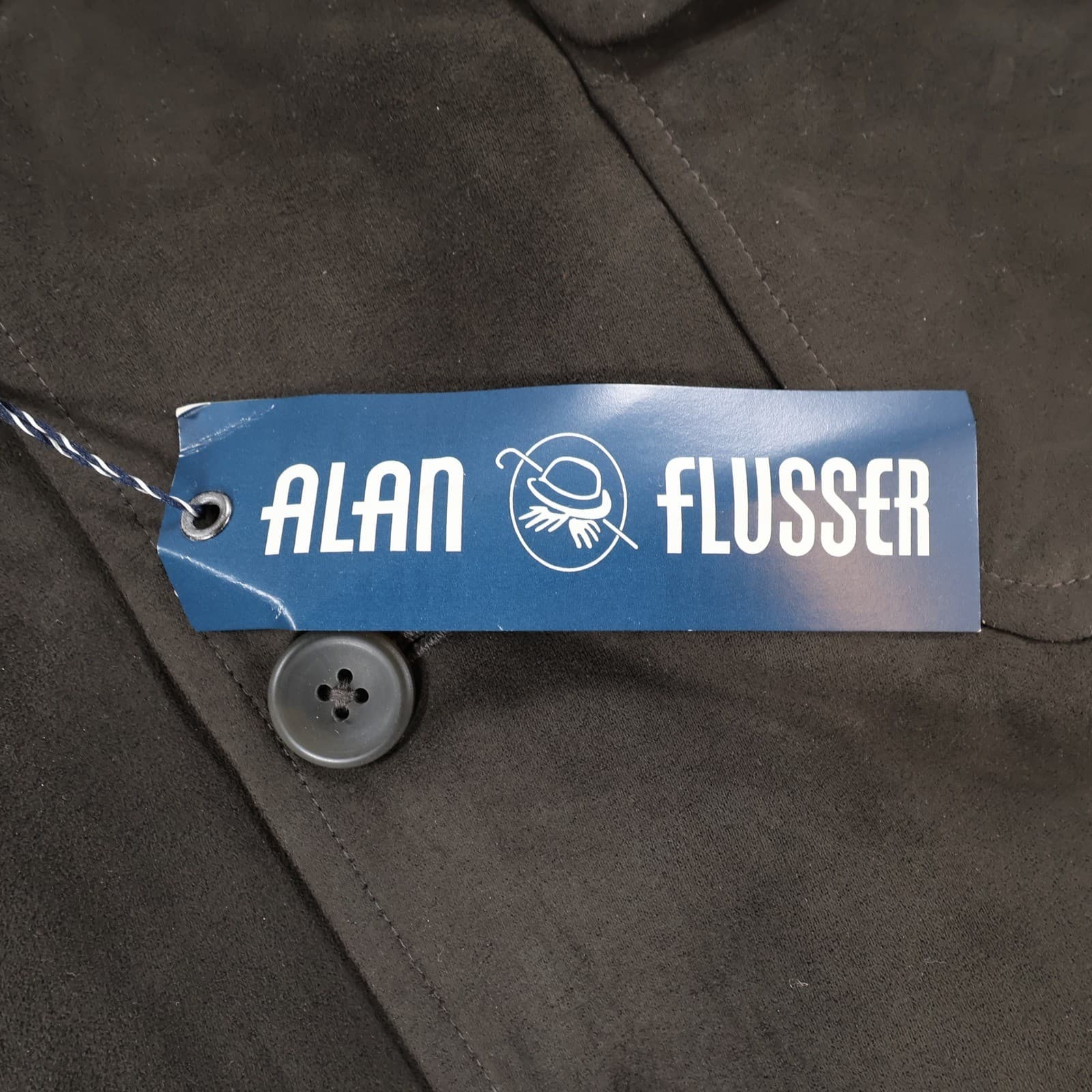 Alan Flusser Shirt Jacket Mens XXL Brown Faux Suede Button Up Overshirt New - Thumbnail 8