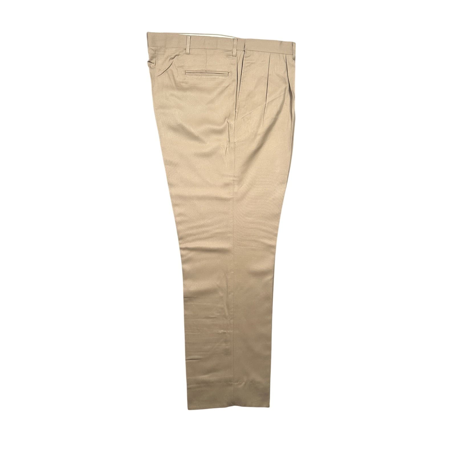 Norm Thompson Pleated Dress Pants Mens 44L Tan New Microfiber AUSP Made in USA - Thumbnail 3