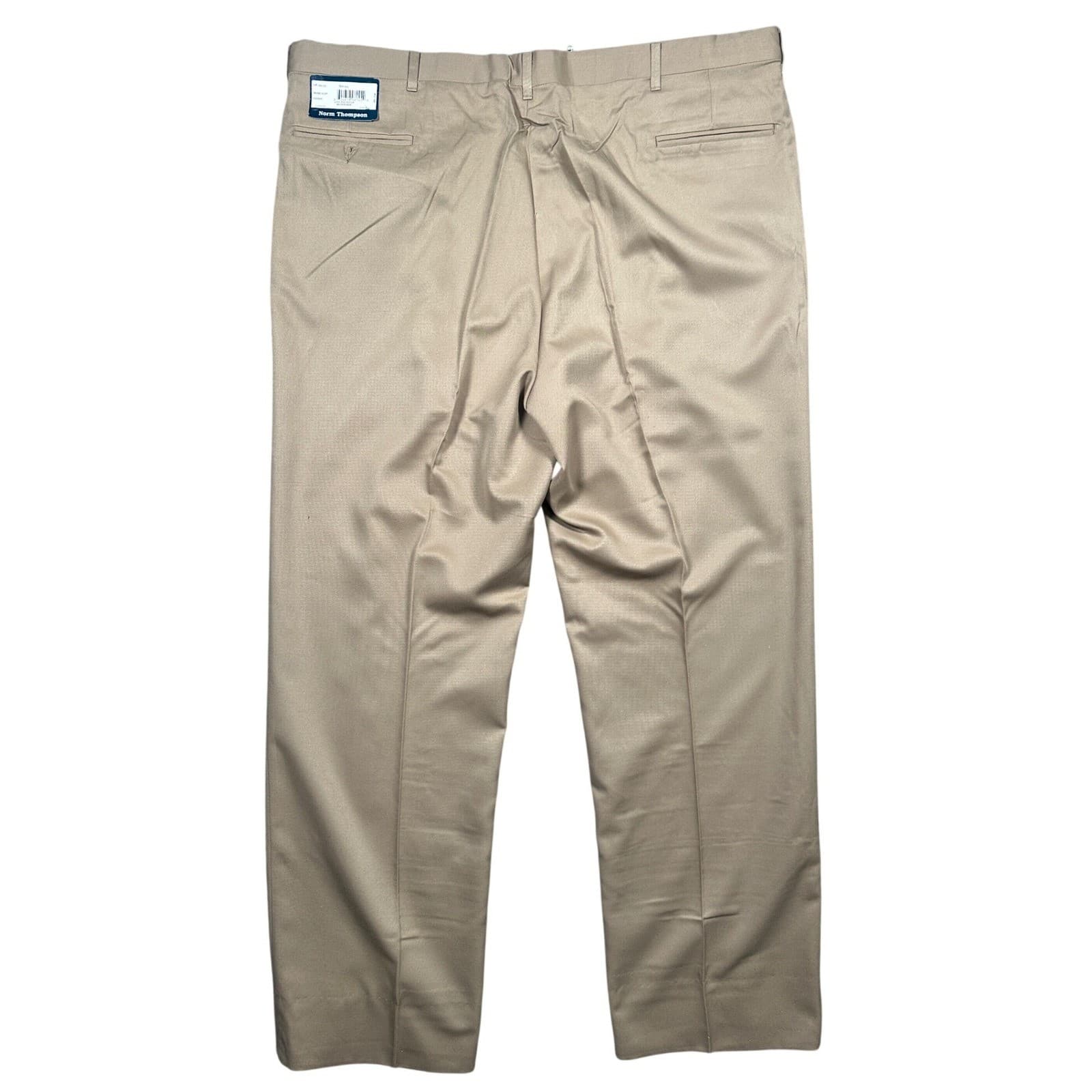 Norm Thompson Pleated Dress Pants Mens 44L Tan New Microfiber AUSP Made in USA - Thumbnail 5